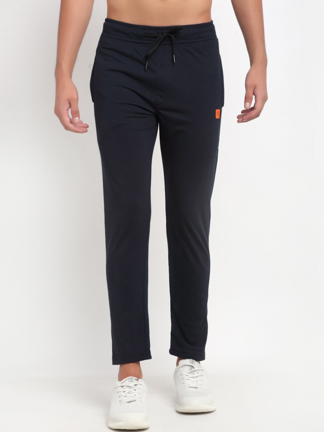 Gallus Men Navy Blue Solid Cotton Dry-Fit Track Pants