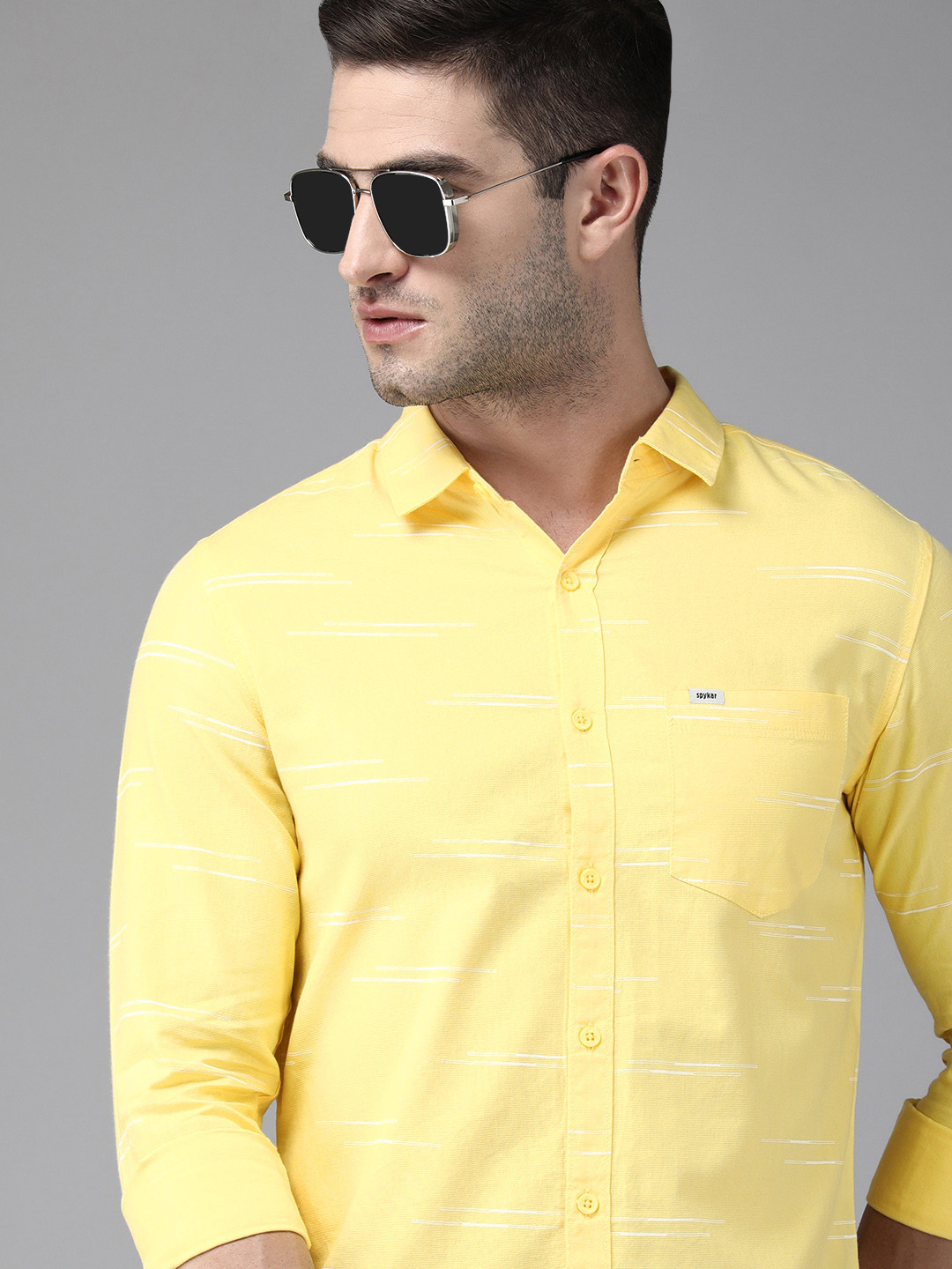 SPYKAR Men Yellow & White Slim Fit Horizontal Stripes Striped Casual Pure Cotton Shirt 
SPYKAR Men Yellow & White Slim Fit Horizontal Stripes Striped Casual Pure Cotton Shirt