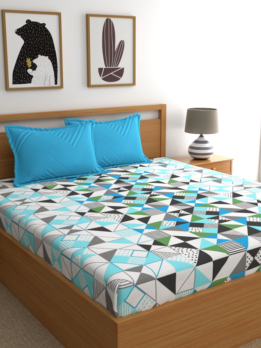 Home Ecstasy Blue & White Printed 140 TC Pure Cotton King Bedsheet With 2 Pillow Covers
Home Ecstasy Blue & White Printed 140 TC Pure Cotton King Bedsheet With 2 Pillow Covers