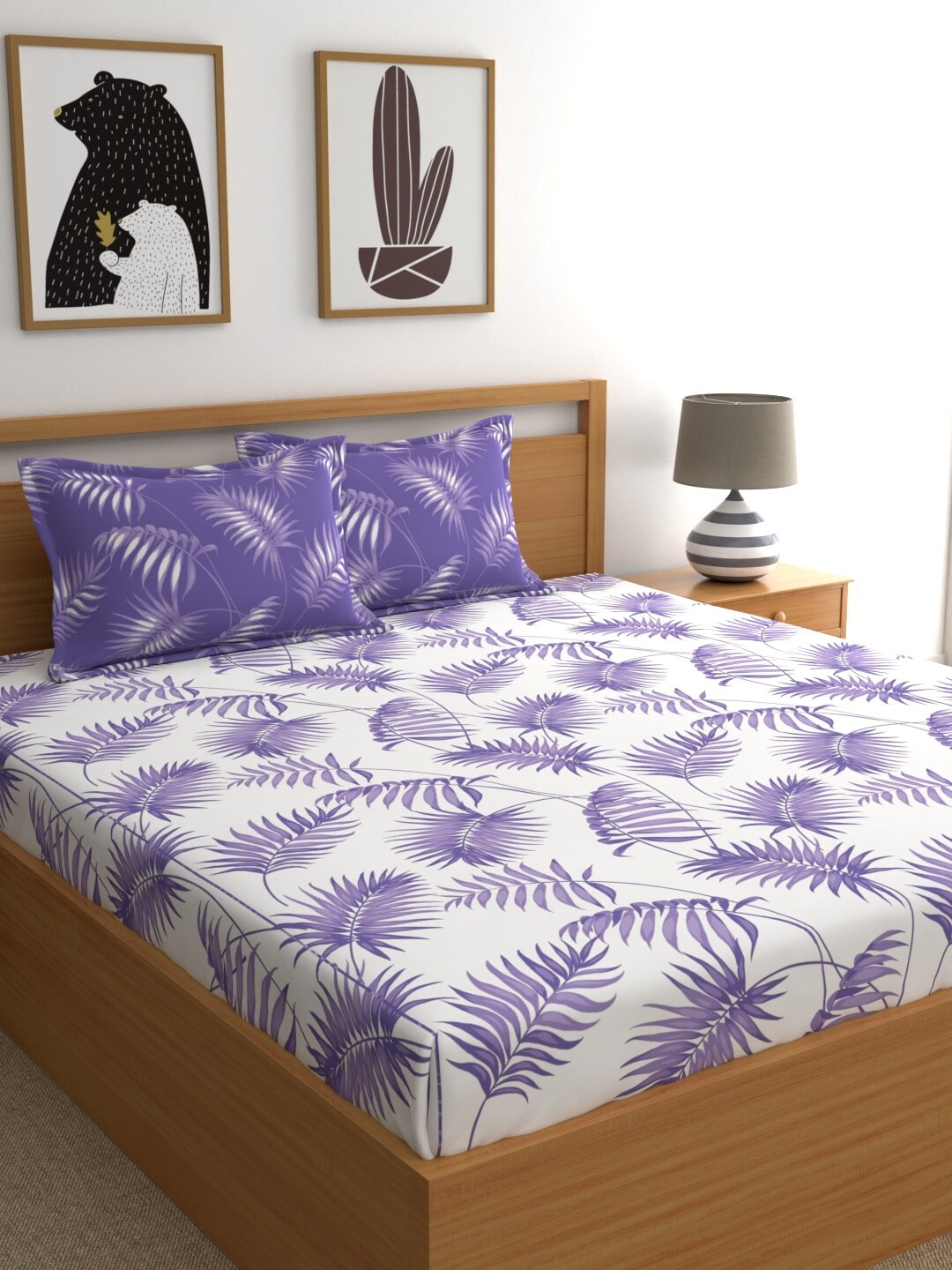 Home Ecstasy White & Purple Floral 140 TC Pure Cotton King Bedsheet with 2 Pillow Covers
Home Ecstasy White & Purple Floral 140 TC Pure Cotton King Bedsheet with 2 Pillow Covers