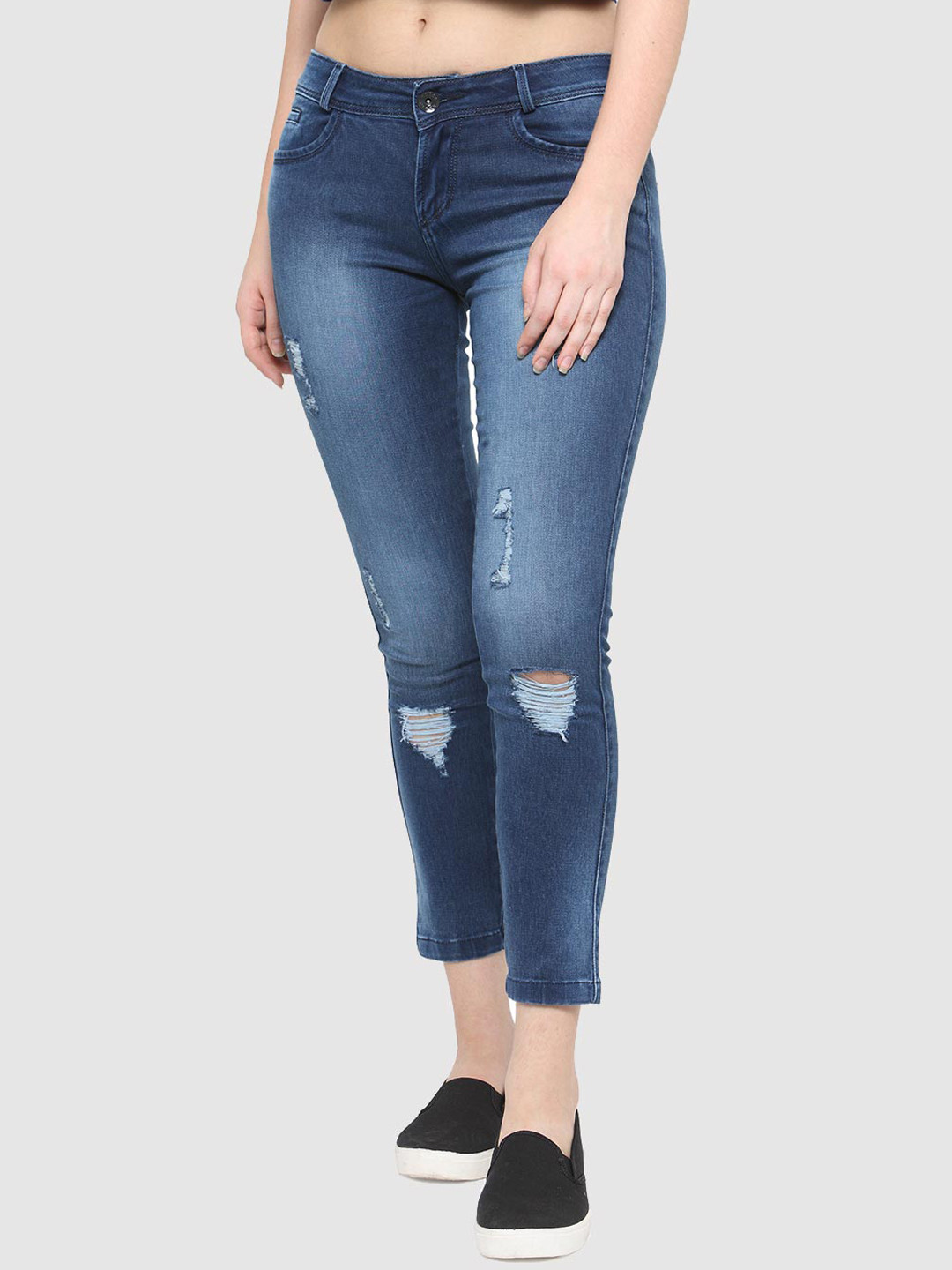 Xpose Women Blue Comfort Slim Fit Mildly Distressed Light Fade Stretchable Jeans
Xpose Women Blue Comfort Slim Fit Mildly Distressed Light Fade Stretchable Jeans