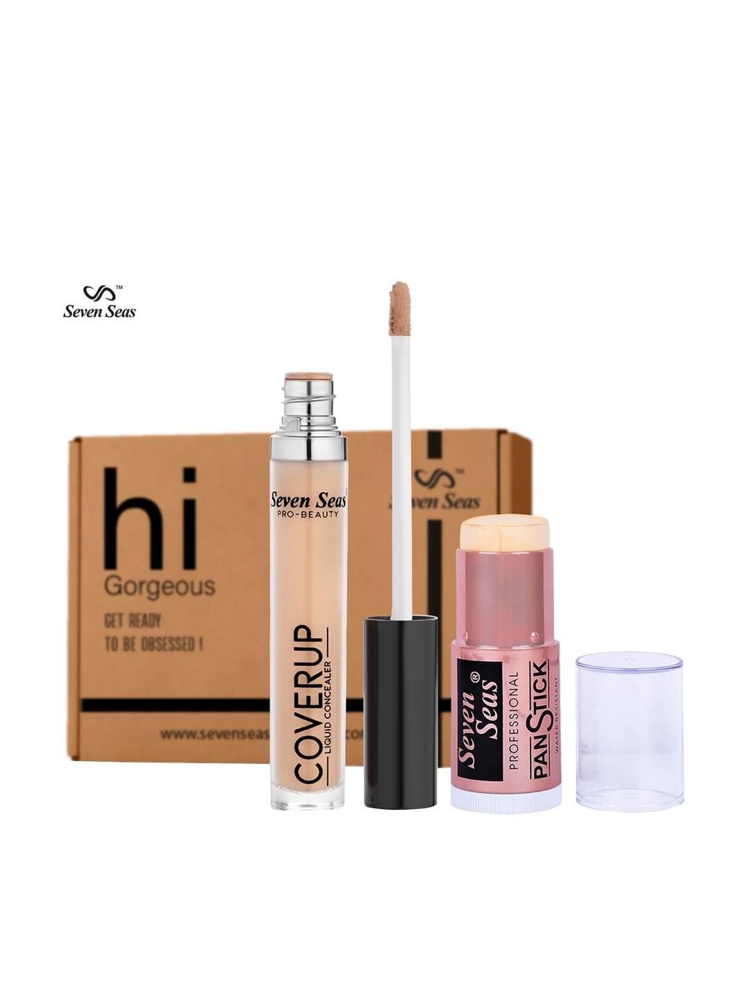 Seven Seas Set of Professional Panstick Foundation & Liquid Concealer for Dark Skin Tone, Beige
Seven Seas Set of Professional Panstick Foundation & Liquid Concealer for Dark Skin Tone, Beige