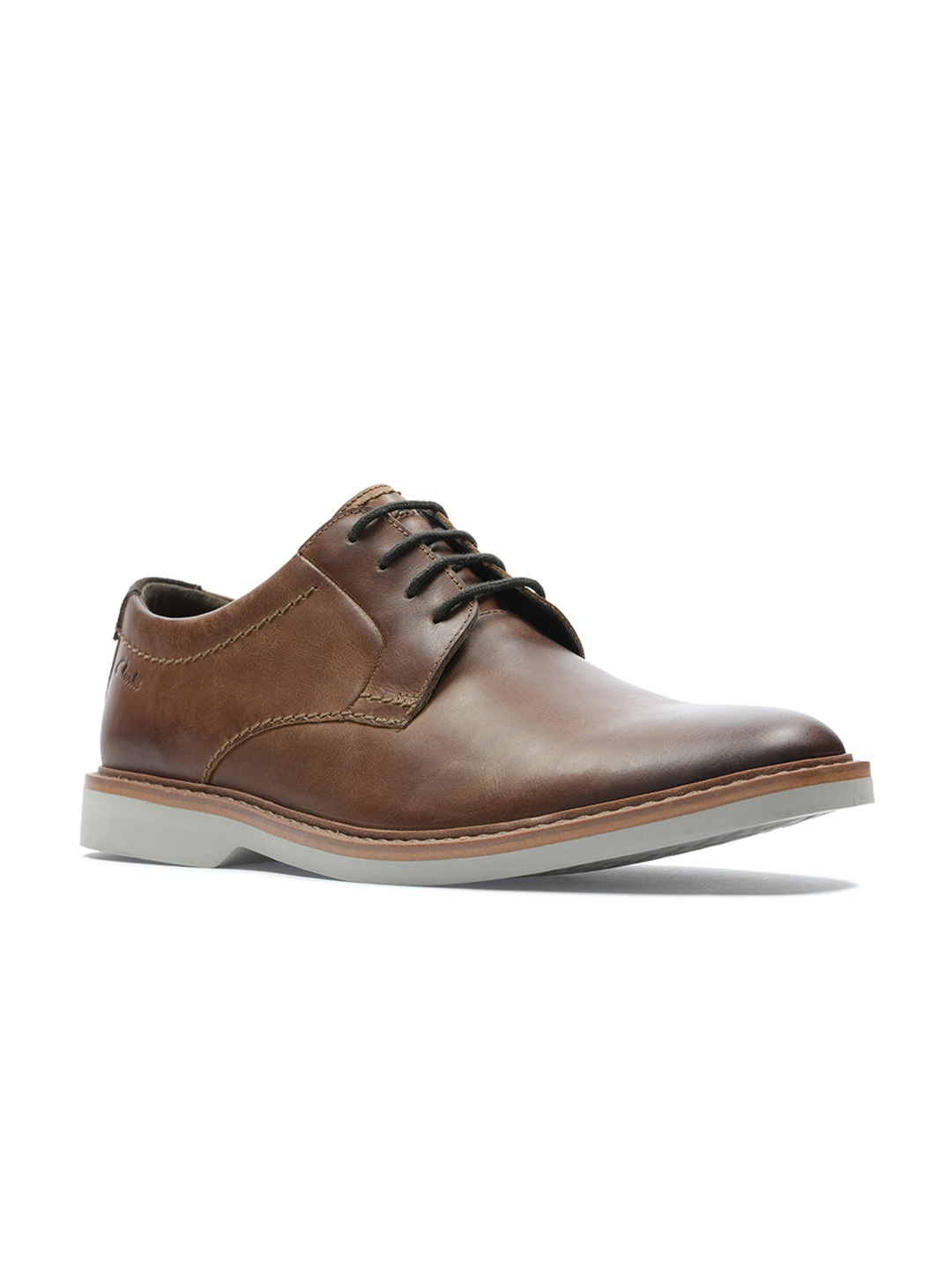 Clarks Men Brown Leather Derbys