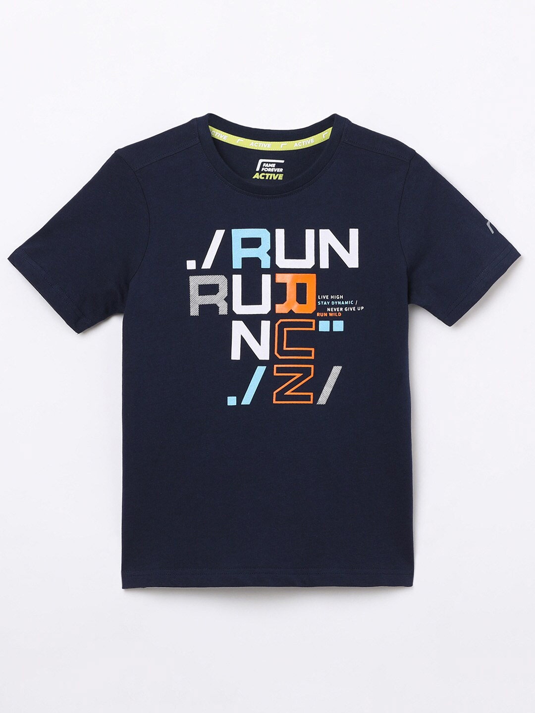 Fame Forever by Lifestyle Boys Navy Blue Typography Printed Pure Cotton Applique T-shirt
Fame Forever by Lifestyle Boys Navy Blue Typography Printed Pure Cotton Applique T-shirt