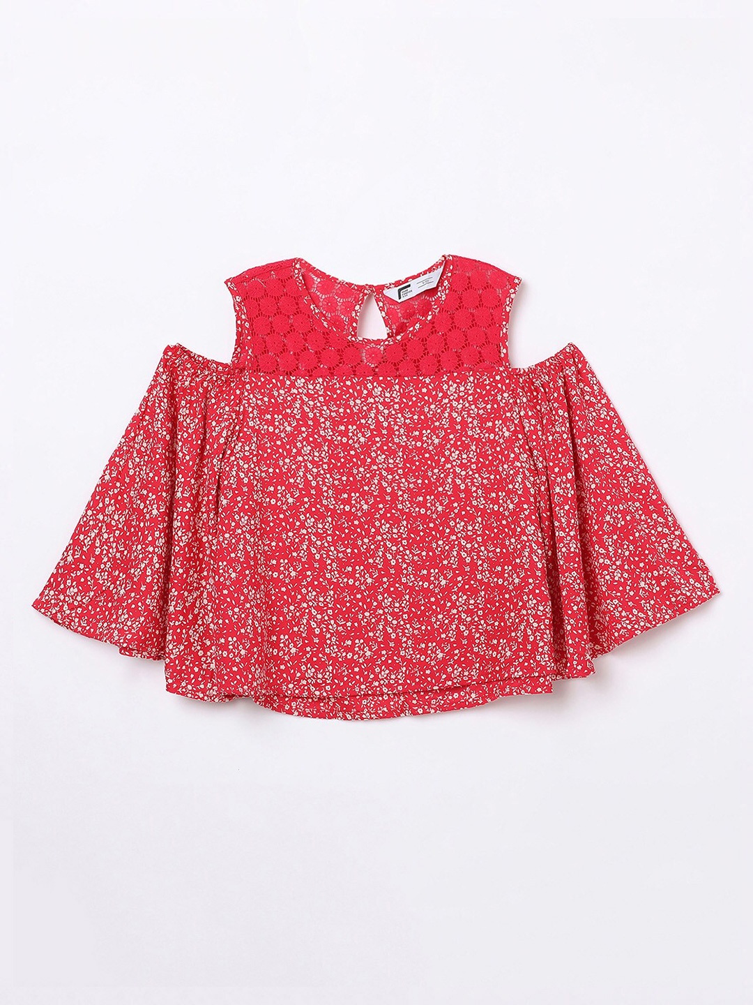 Fame Forever by Lifestyle Girls Red Floral Printed Rayon Top
