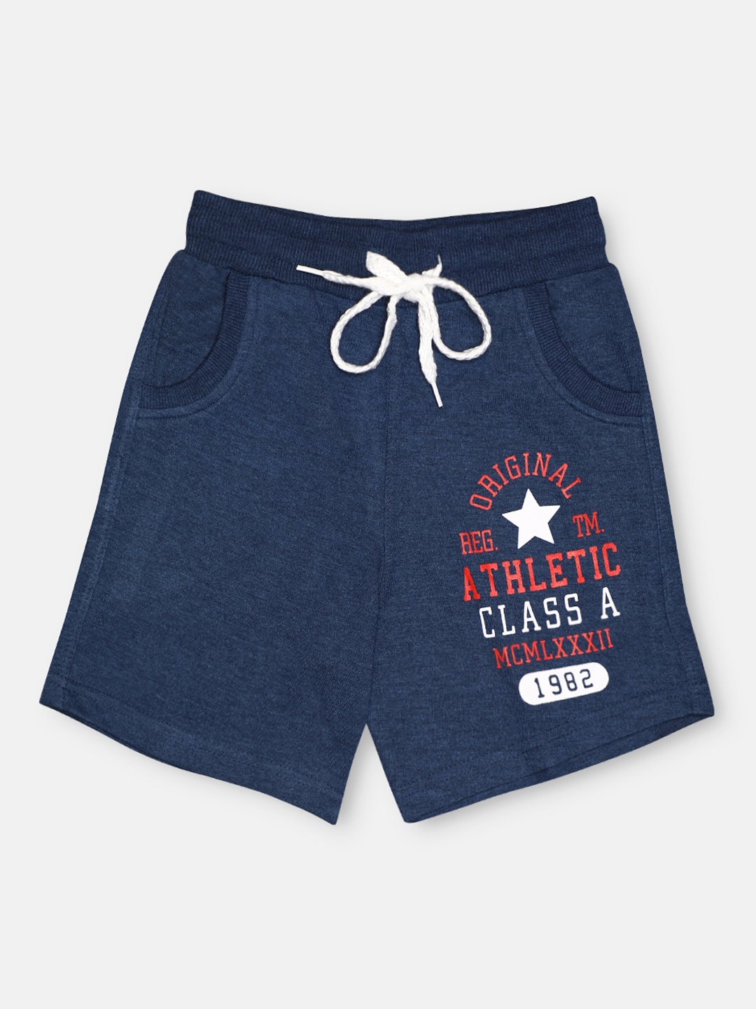 CHIMPRALA Boys Blue Printed Outdoor Antimicrobial Technology Shorts