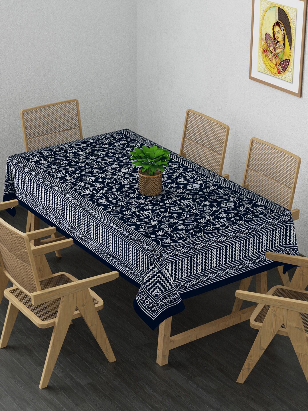 Gulaab Jaipur Blue & White Handblock Printed 6-Seater Rectangular Cotton Table Cover
Gulaab Jaipur Blue & White Handblock Printed 6-Seater Rectangular Cotton Table Cover