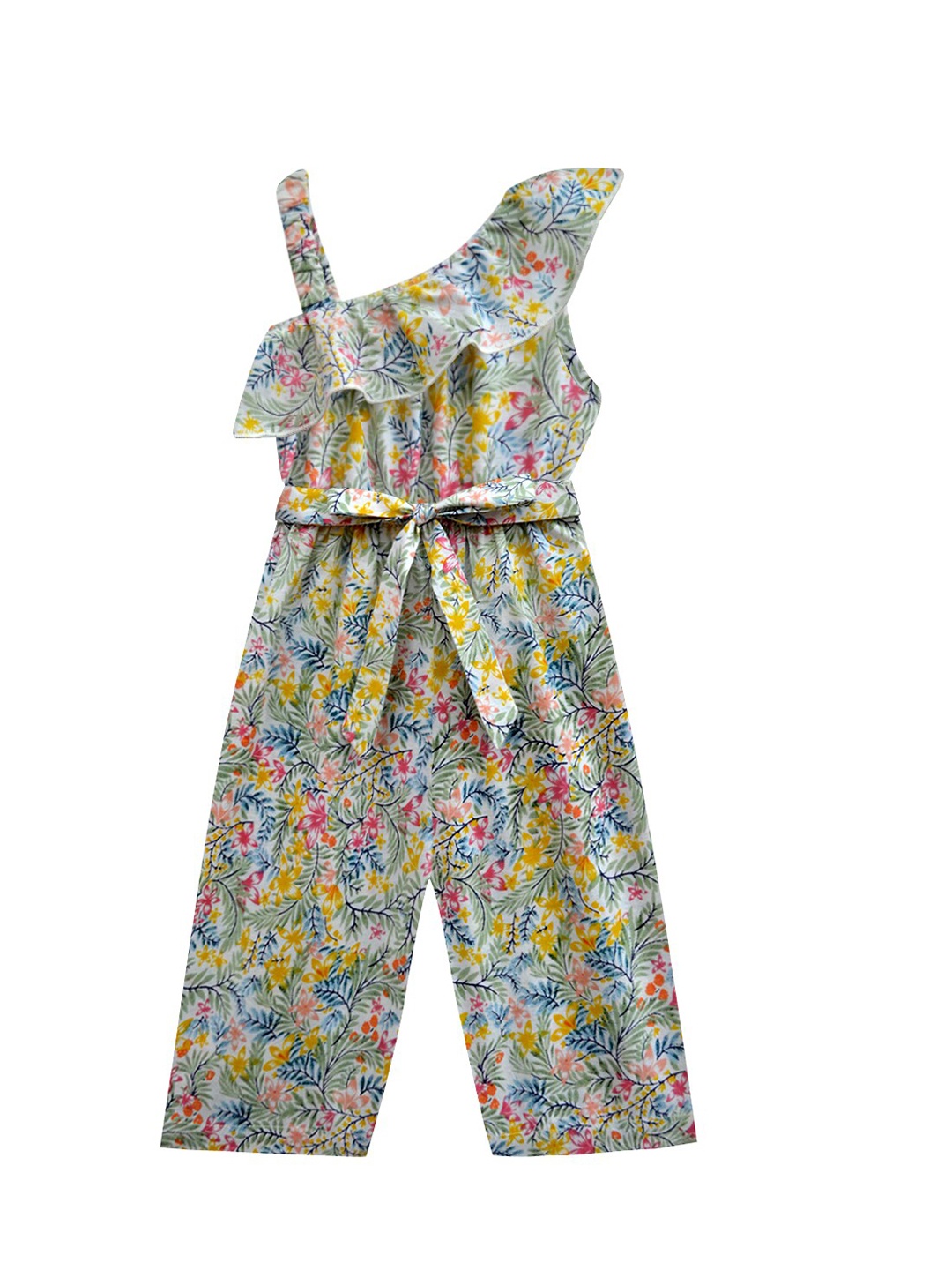 A T U N Girls Yellow & Blue Floral Printed One-Shoulder Ruffle Detailed Basic Jumpsuit
A T U N Girls Yellow & Blue Floral Printed One-Shoulder Ruffle Detailed Basic Jumpsuit