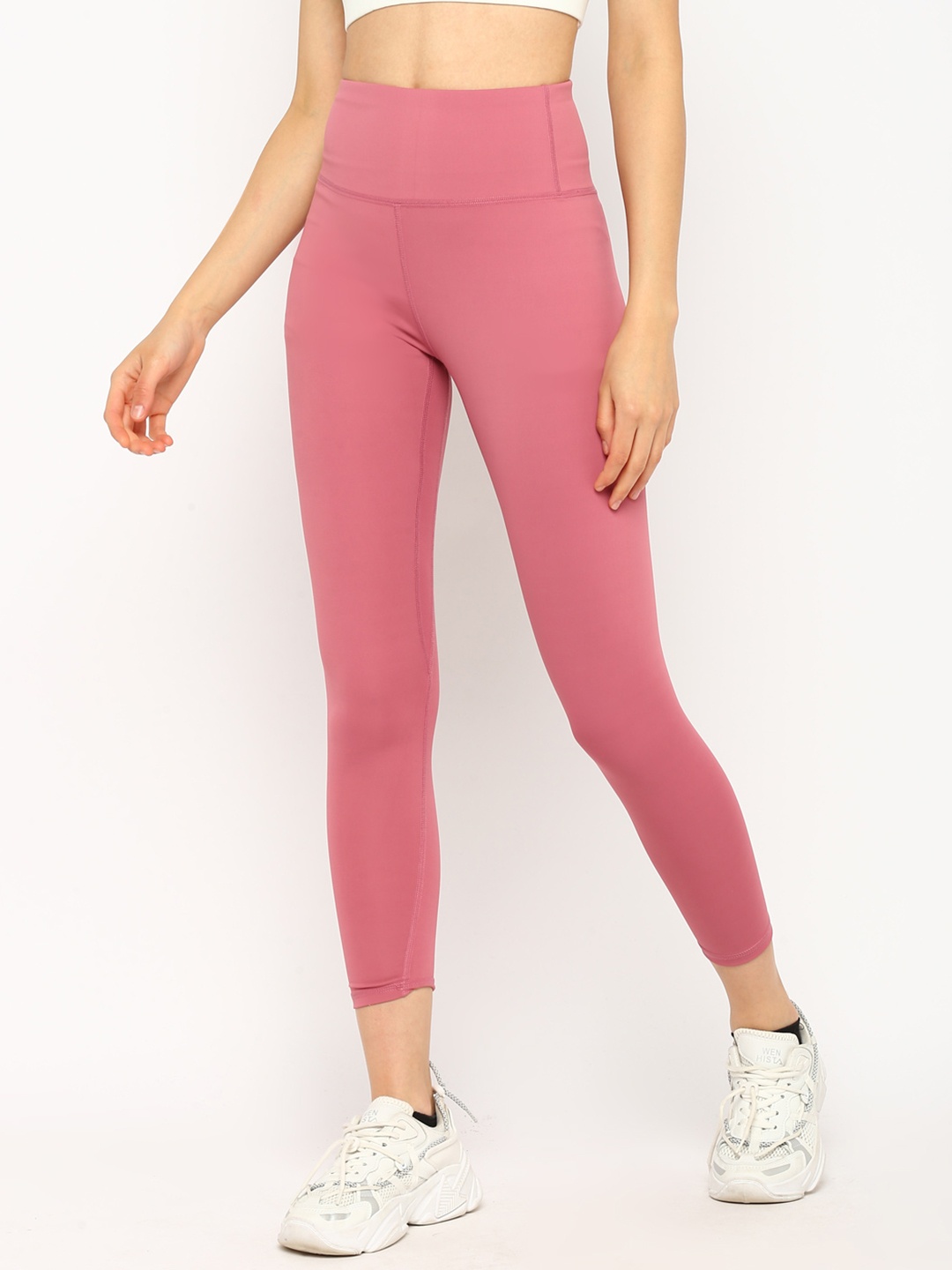 JerfSports Women Pink Solid Tights