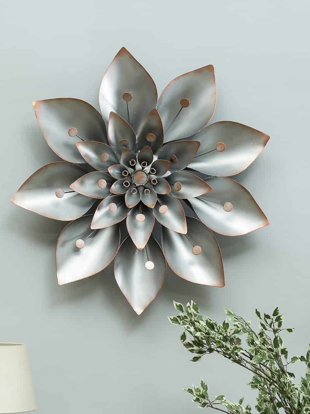 vedas Metallic-Toned Flower Wall Decor
