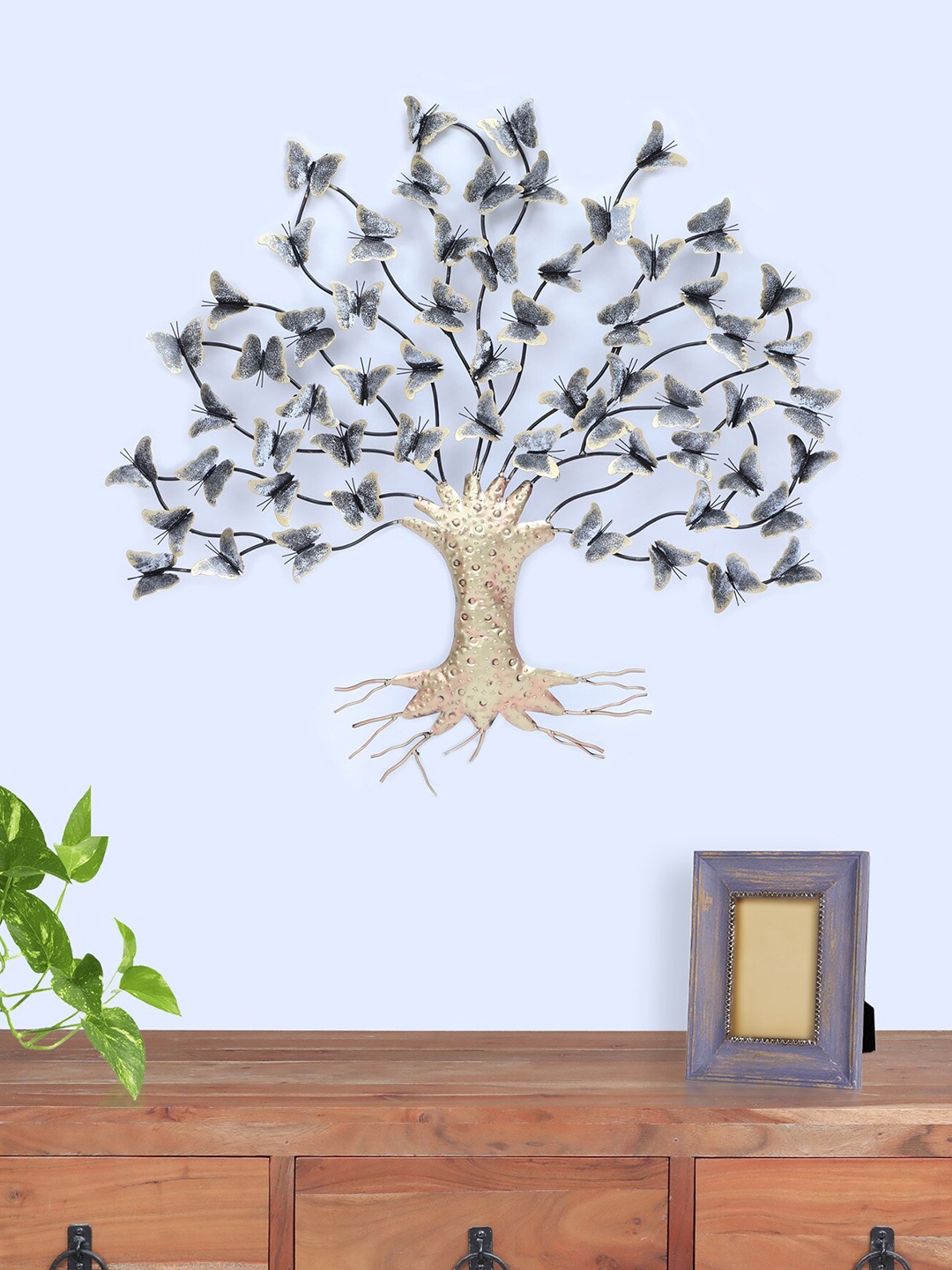 vedas Metallic-Toned & Gold Textured Butterfly Wall Decor