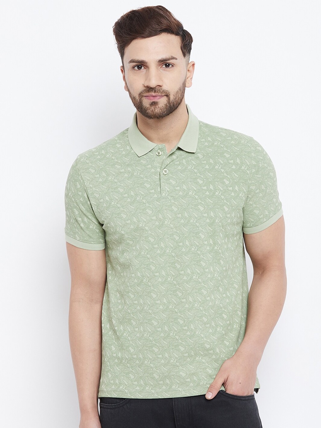 98 Degree North Men Mint Green Floral Printed Polo Collar Tropical Regular Fit T-shirt
98 Degree North Men Mint Green Floral Printed Polo Collar Tropical Regular Fit T-shirt