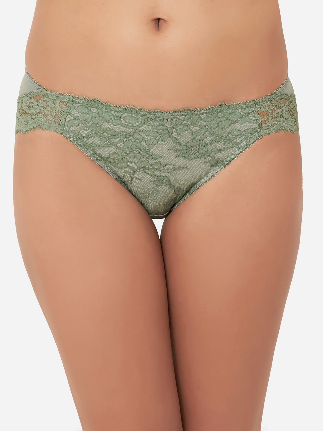 Wacoal Women Green Self Design Mid-Rise Hipster Briefs