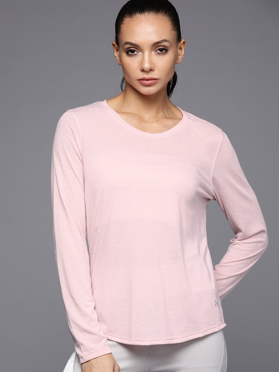 UNDER ARMOUR Women Pink Self Design Streaker Long Sleeves Styled Back Fitted T-shirt
UNDER ARMOUR Women Pink Self Design Streaker Long Sleeves Styled Back Fitted T-shirt