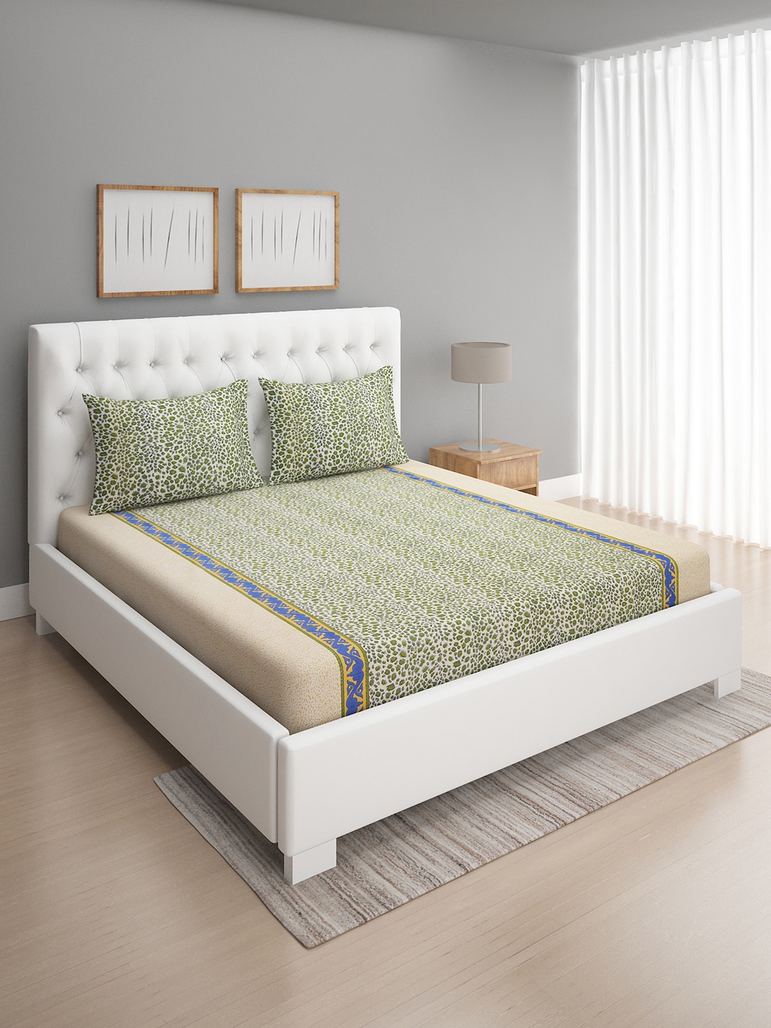 ROMEE Green & White Abstract Printed 144 TC Microfiber Queen Bedsheet with 2 Pillow Covers
ROMEE Green & White Abstract Printed 144 TC Microfiber Queen Bedsheet with 2 Pillow Covers