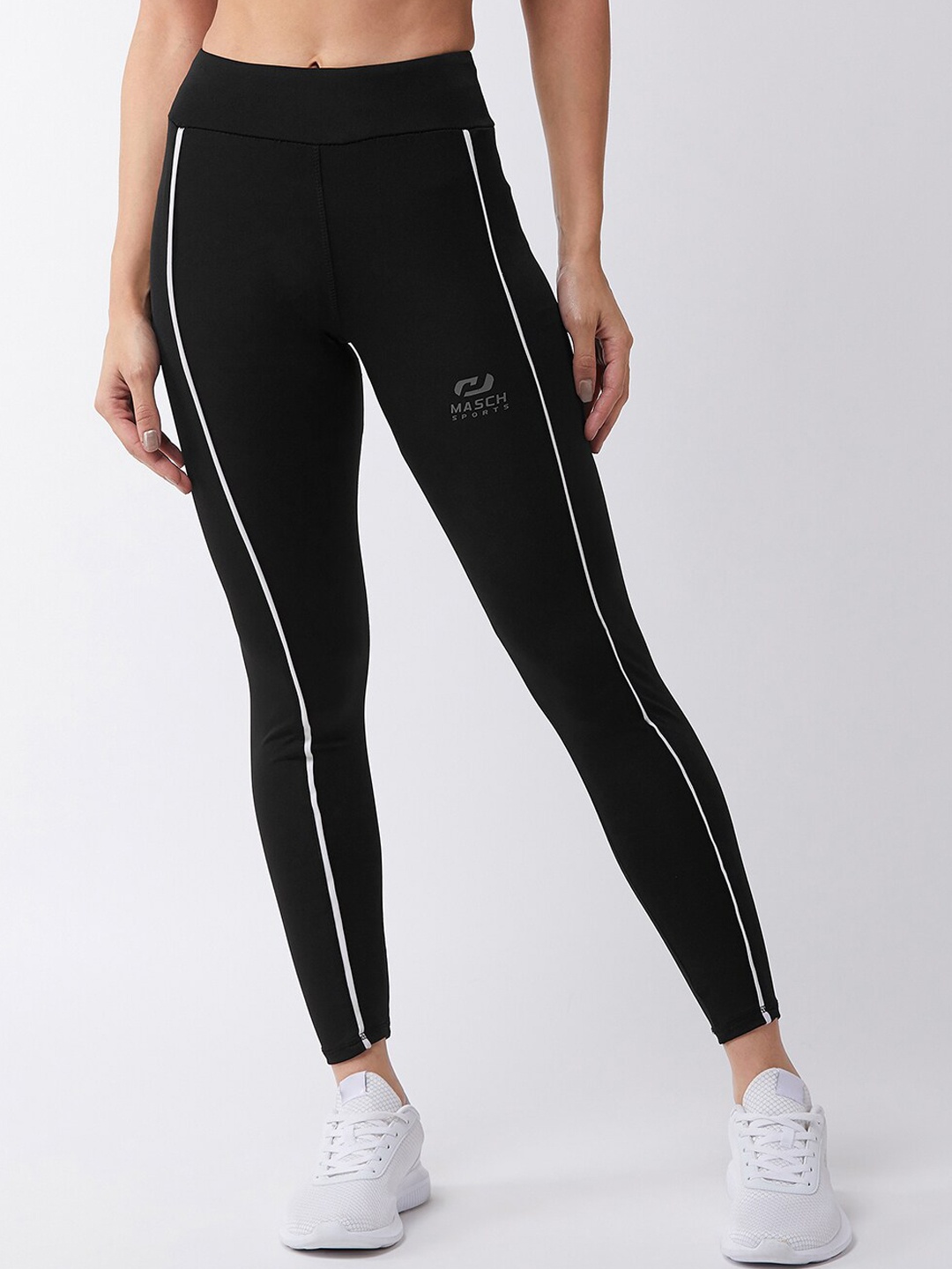 Masch Sports Women Black Solid Dry Fit Tights