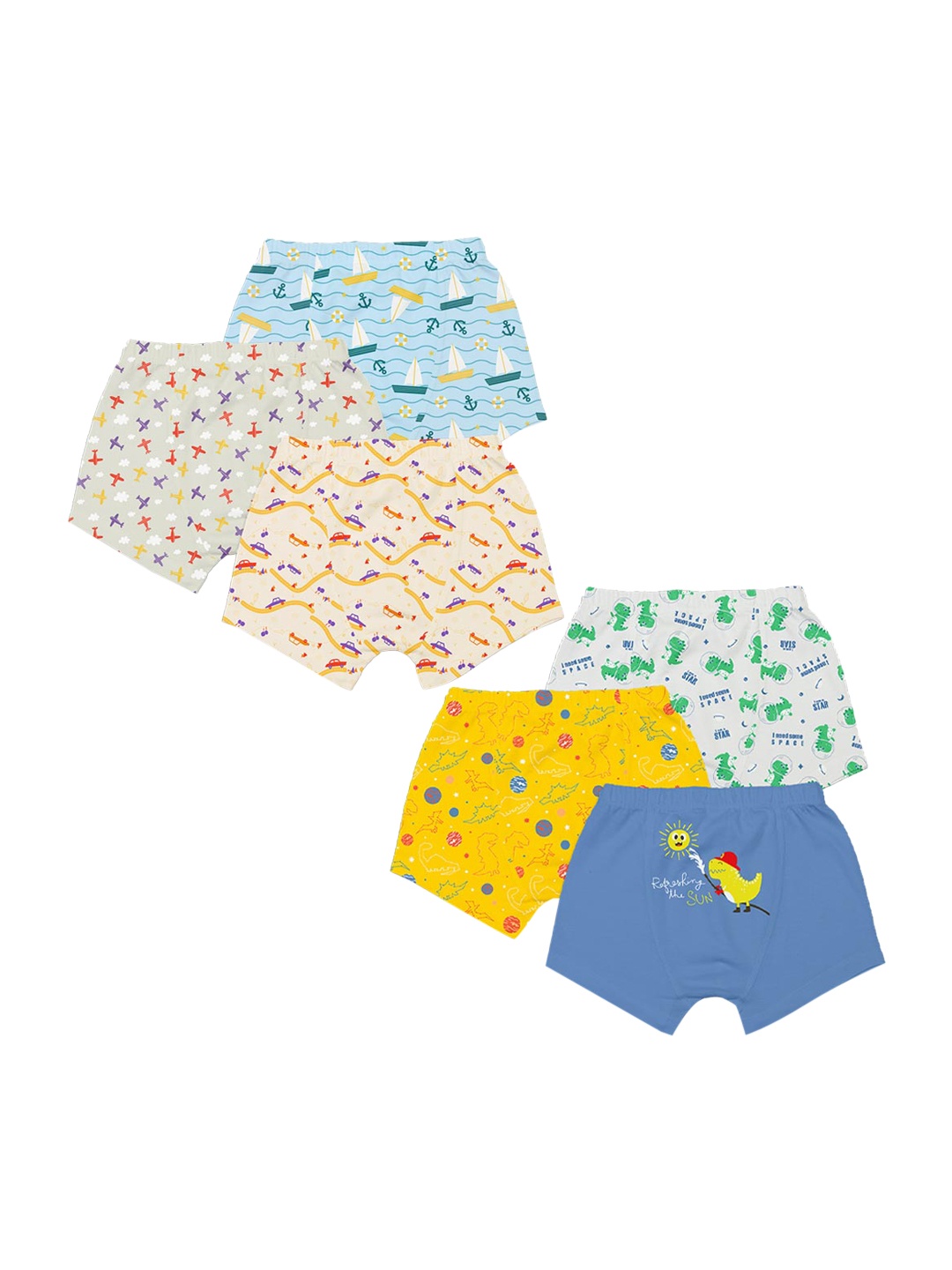 SuperBottoms Boys Pack of 3 Printed Supersoft Ultra-Breathable Sustainable Trunks - Und-M-Tr-KD-FD-4_6, White
SuperBottoms Boys Pack of 3 Printed Supersoft Ultra-Breathable Sustainable Trunks - Und-M-Tr-KD-FD-4_6, White
