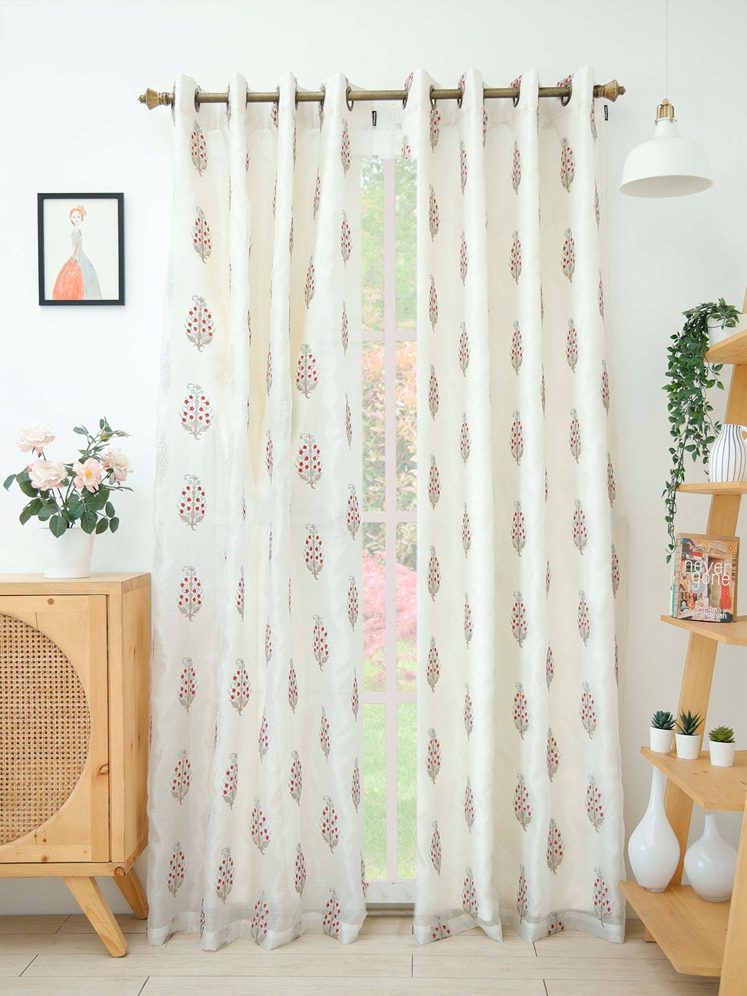 Ariana White & Red Set of 2 Ethnic Motifs Embroidered Room Darkening Long Door Curtains
Ariana White & Red Set of 2 Ethnic Motifs Embroidered Room Darkening Long Door Curtains