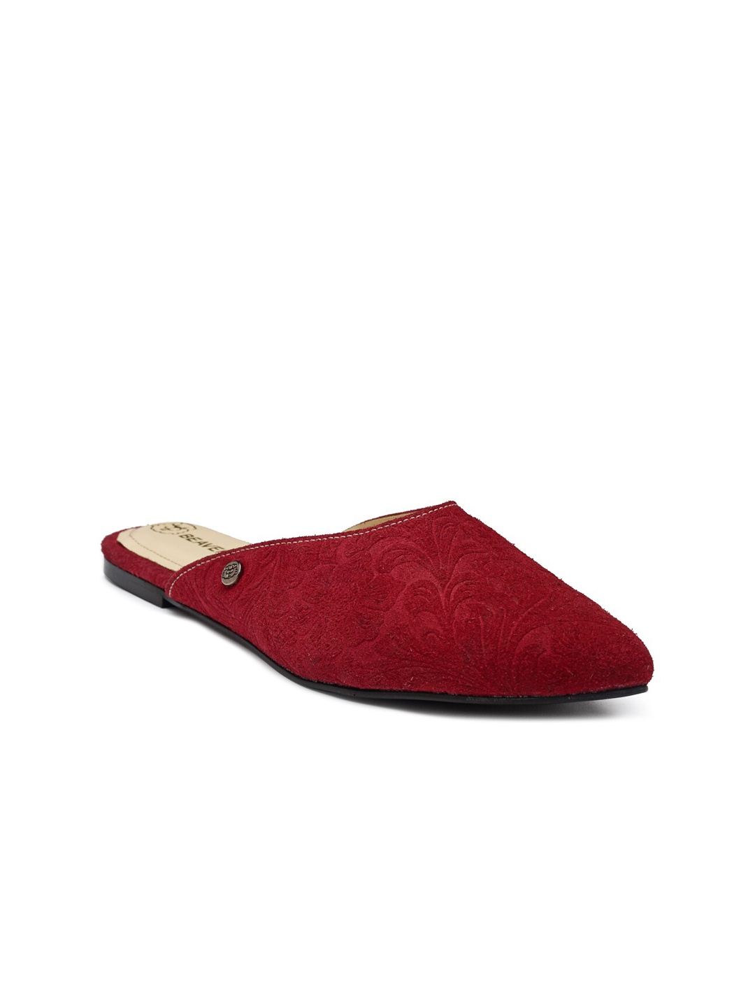 BEAVER Women Burgundy Mules Flats