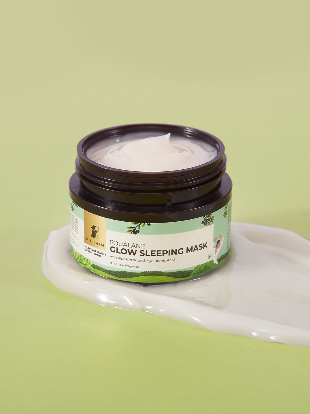 Pilgrim Squalane Glow Sleeping Mask with Hyaluronic Acid & Alpha Arbutin - 50g, Green
Pilgrim Squalane Glow Sleeping Mask with Hyaluronic Acid & Alpha Arbutin - 50g, Green