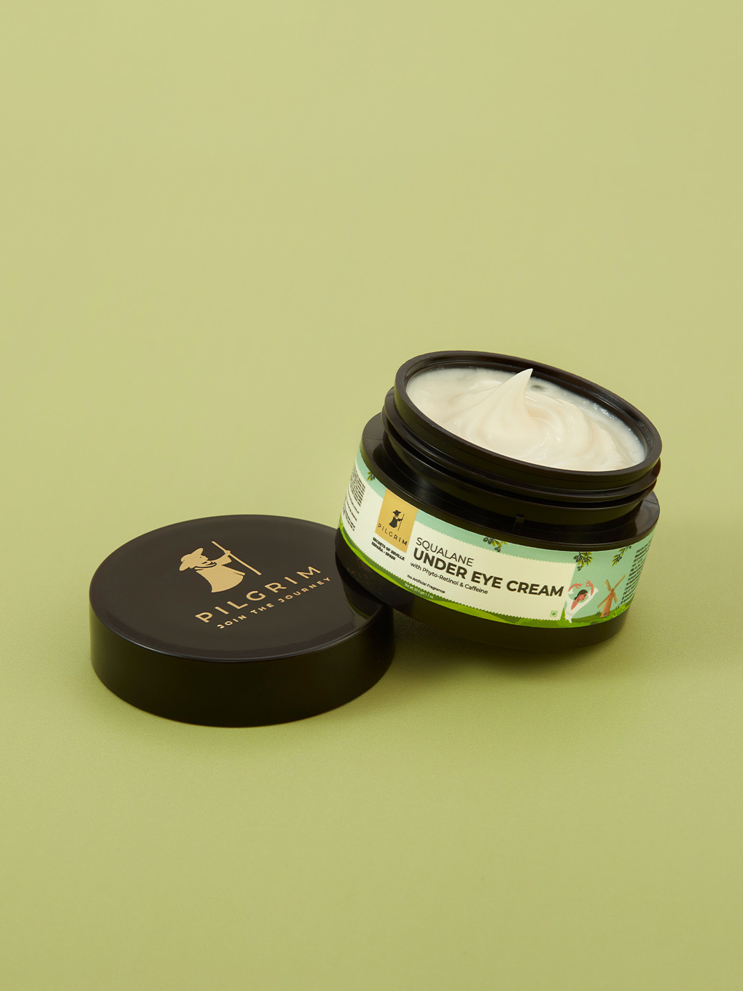 Pilgrim Squalane Under Eye Cream-Phyto Retinol & Caffeine, For Dark Circles & Wrinkles, Green
Pilgrim Squalane Under Eye Cream-Phyto Retinol & Caffeine, For Dark Circles & Wrinkles, Green