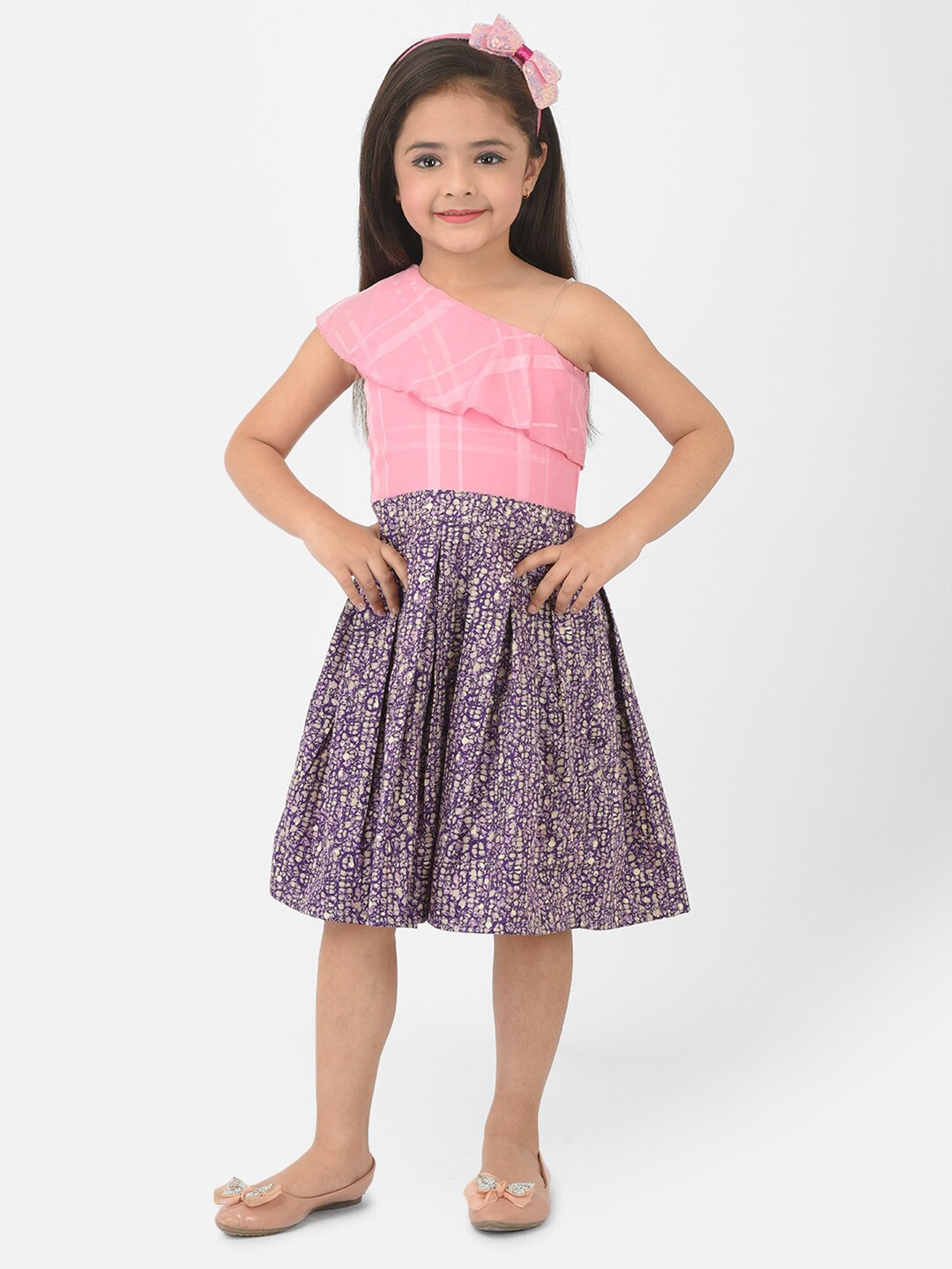 Eavan Pink One-Shoulder Georgette Dress