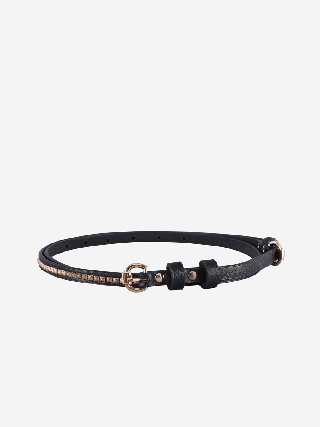 BuckleUp Women Black & Gold Embellished Belt