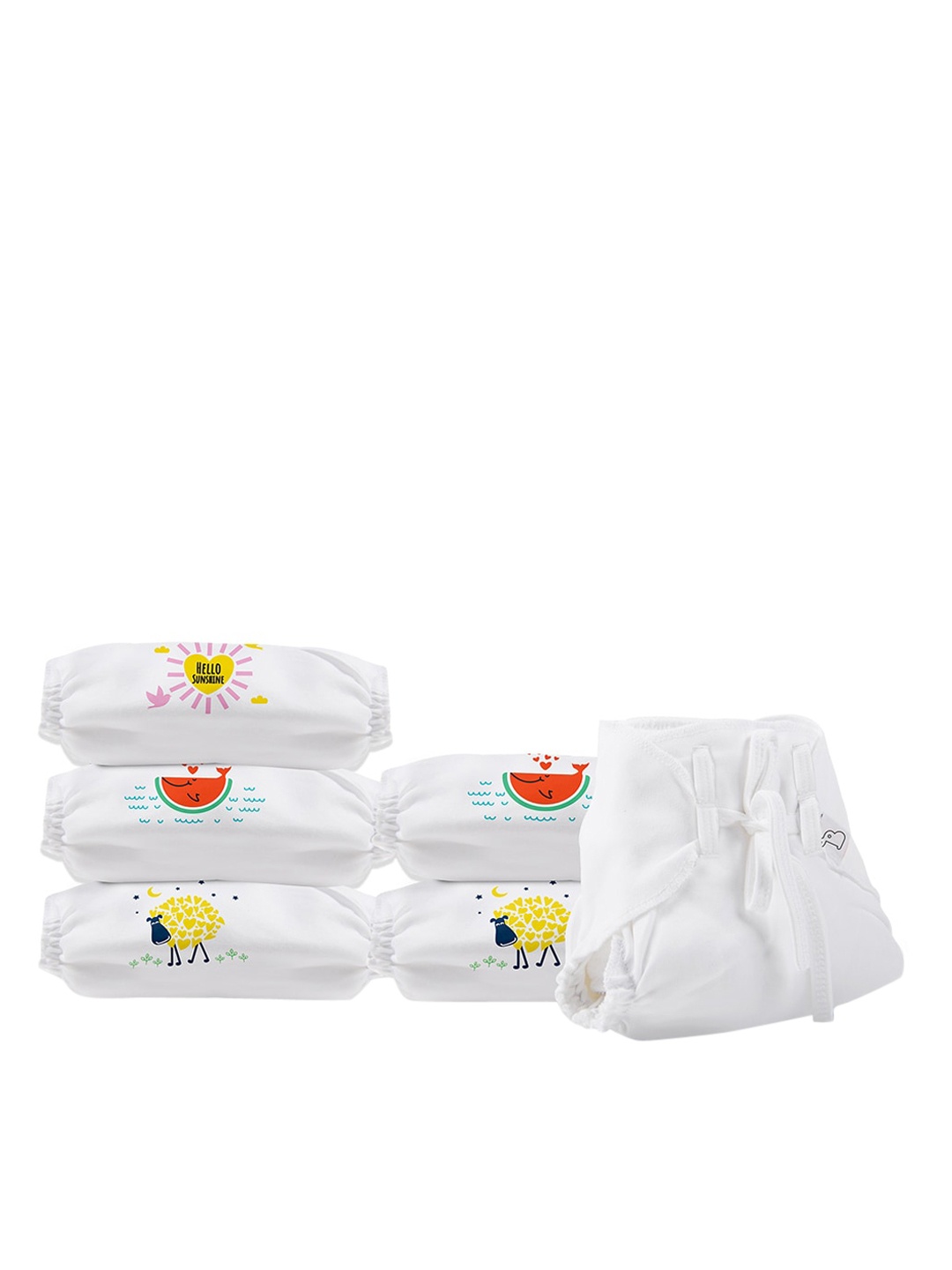 SuperBottoms Infants Kids Pack Of 6 Printed Sustainable Reusable Diapers With Dry Feel Langot, White
SuperBottoms Infants Kids Pack Of 6 Printed Sustainable Reusable Diapers With Dry Feel Langot, White