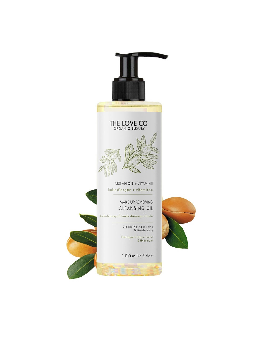 THE LOVE CO. Facial Cleansing Oil Makeup Remover with Argan Oil & Vitamin E 100 ml, White
THE LOVE CO. Facial Cleansing Oil Makeup Remover with Argan Oil & Vitamin E 100 ml, White