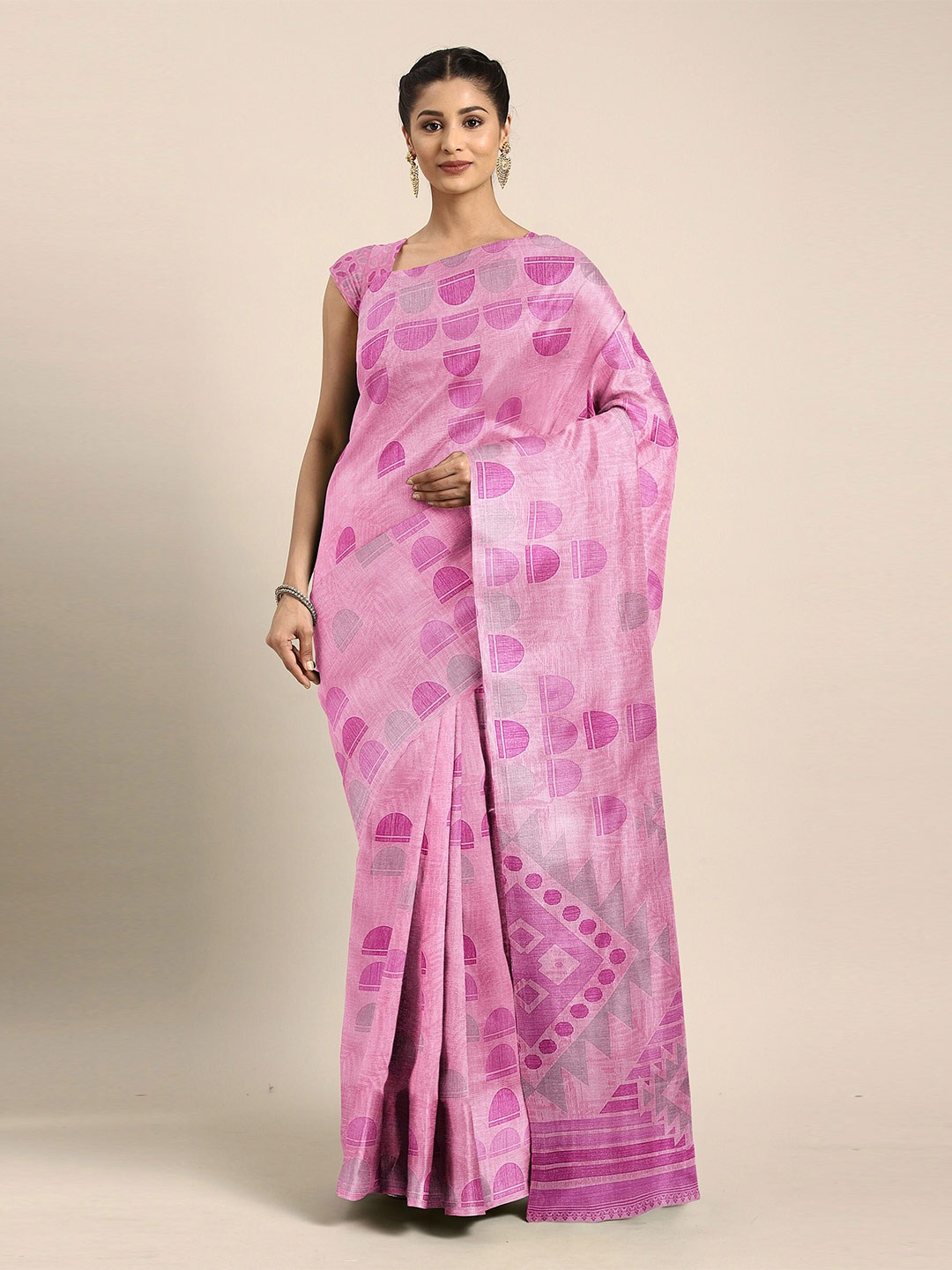 The Chennai Silks Pink Bhagalpuri Saree