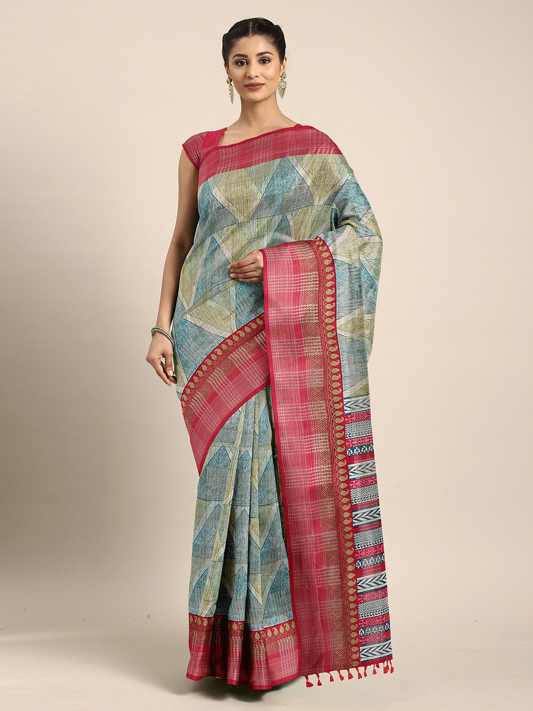 The Chennai Silks Pink & Blue Zari Bhagalpuri Saree
The Chennai Silks Pink & Blue Zari Bhagalpuri Saree