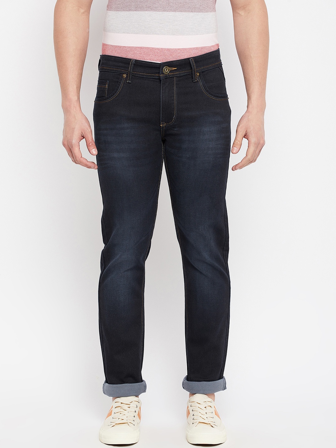 Duke Men Blue Slim Fit Light Fade Stretchable Cotton Jeans