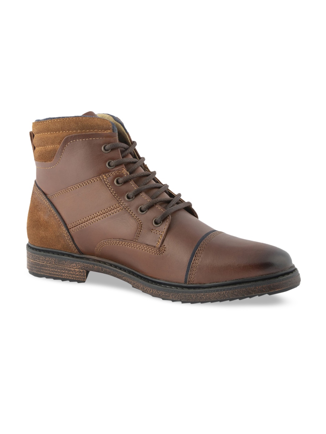SILVER STREET LONDON Men Tan Leather Flat Boots