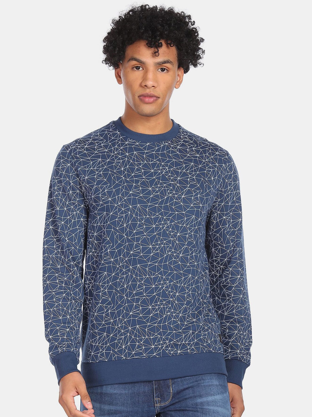Colt Men Blue Printed Sweatshirt