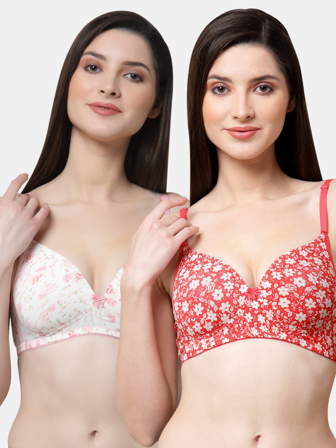 Floret White & Red Set Of 2 Floral Non Wired Lightly Padded Bra T3017A_Floral Rose-Floral Tomato_30B-Floral Rose-Floral Tomato
Floret White & Red Set Of 2 Floral Non Wired Lightly Padded Bra T3017A_Floral Rose-Floral Tomato_30B-Floral Rose-Floral Tomato