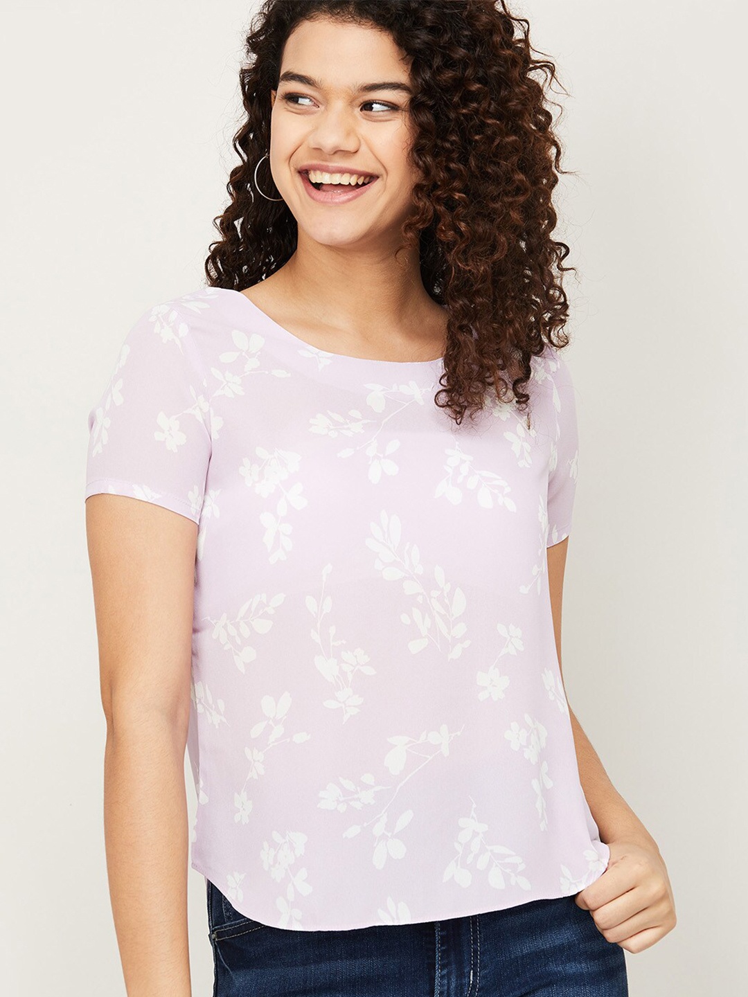 Bossini Women Purple Floral Printed Top