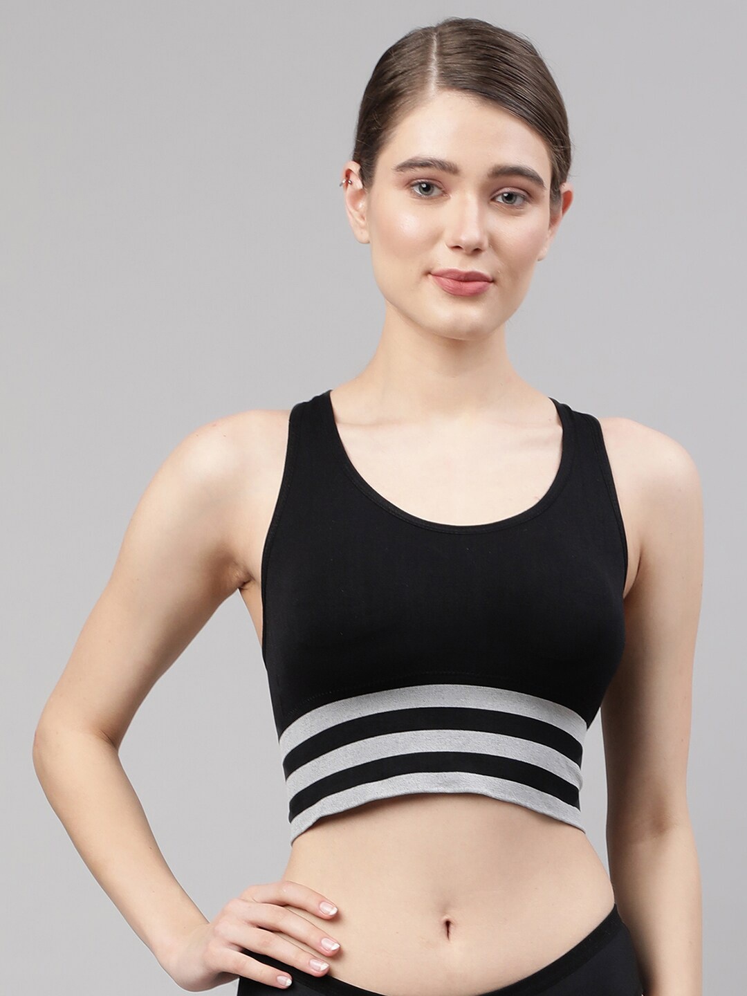 PrettyCat Black Lightly Padded Training Or Gym Bra