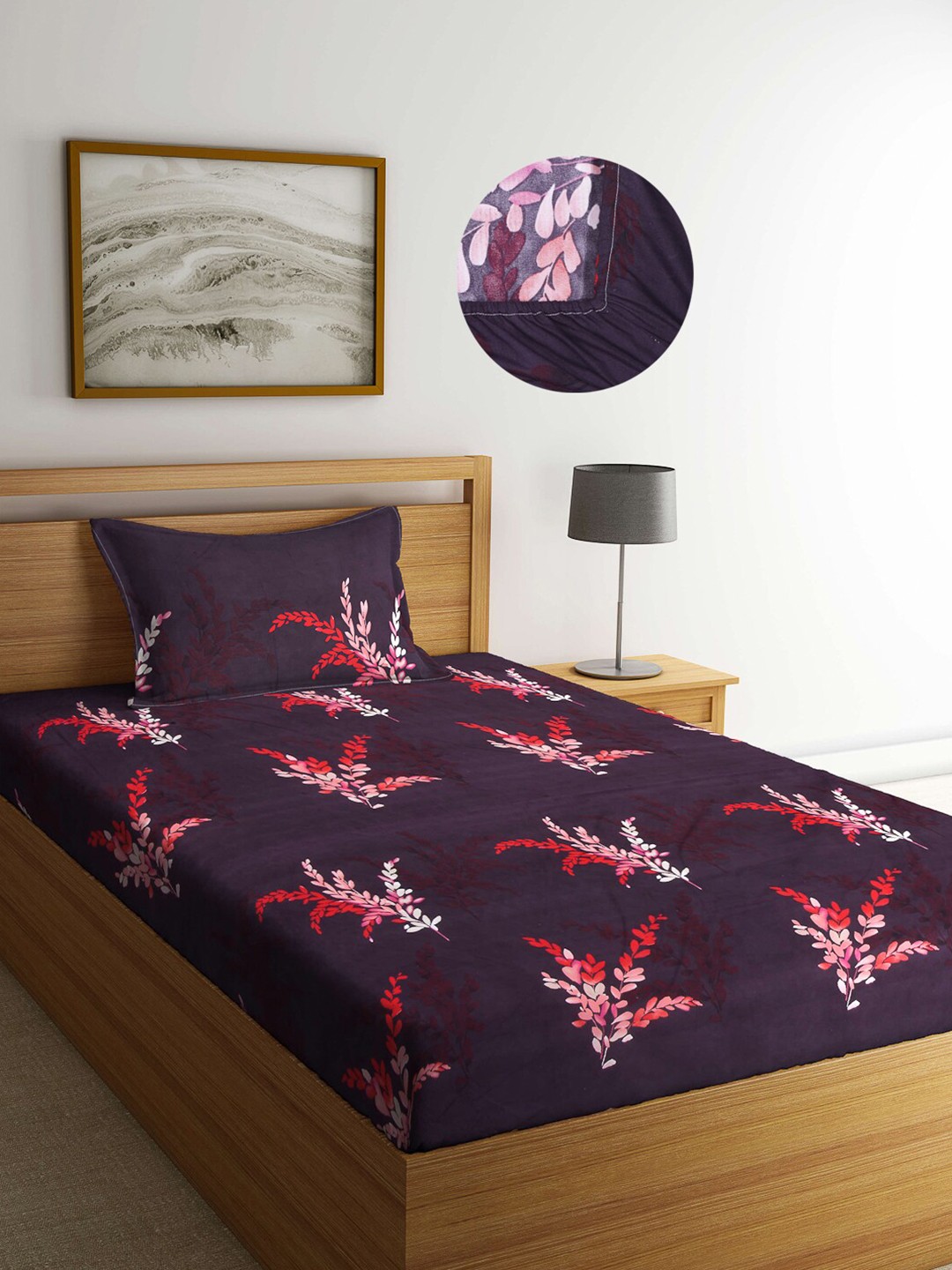 Arrabi Brown Floral 300TC Cotton Blend Single Size Fitted Bedsheet with 1 Pillow Cover
Arrabi Brown Floral 300TC Cotton Blend Single Size Fitted Bedsheet with 1 Pillow Cover