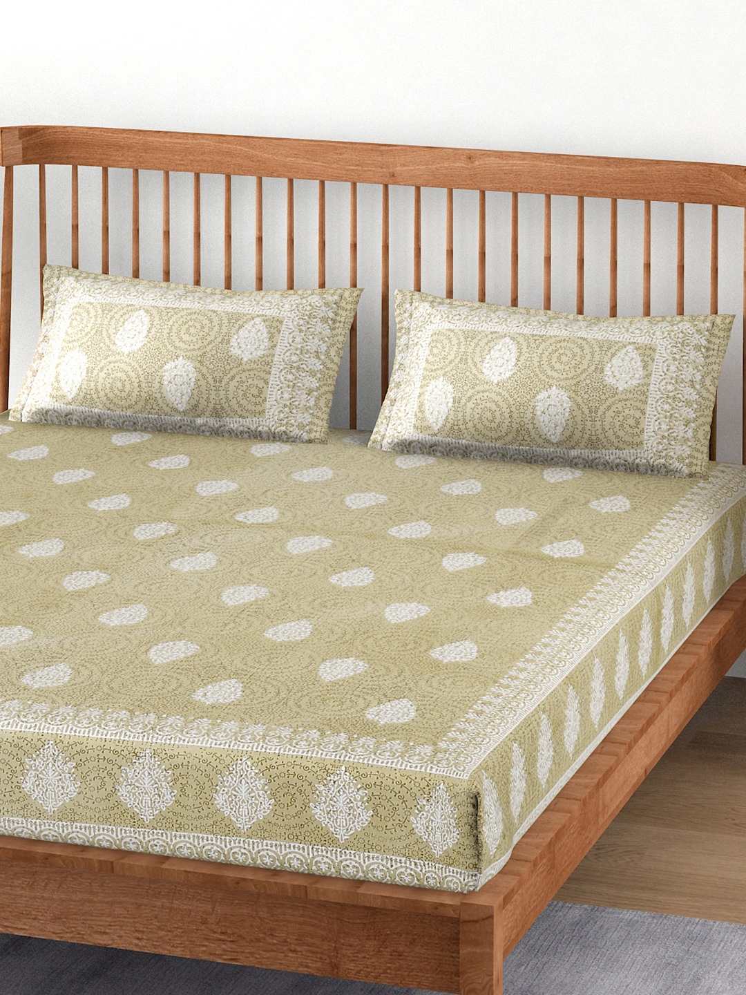 EK BY EKTA KAPOOR Mughal Jaal 120 TC Pure Cotton King Bedsheet with 2 Pillow Covers, Beige
EK BY EKTA KAPOOR Mughal Jaal 120 TC Pure Cotton King Bedsheet with 2 Pillow Covers, Beige