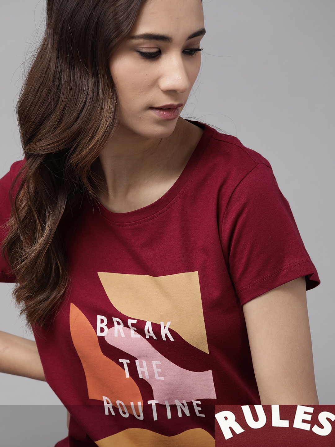 Roadster Women Maroon Pack Of 2 Typography Print Round Neck Regular Sleeves T-shirts
Roadster Women Maroon Pack Of 2 Typography Print Round Neck Regular Sleeves T-shirts