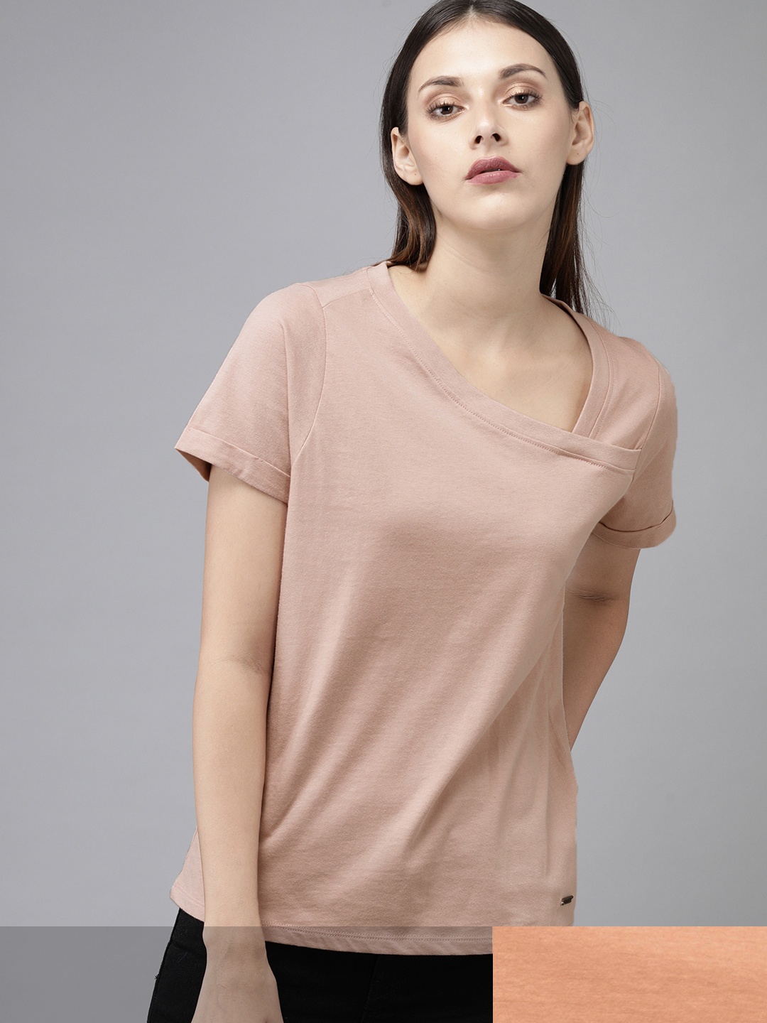 The Roadster Lifestyle Co. Women Set Of 2 Solid Round Neck Pure Cotton T-shirt, Rose
The Roadster Lifestyle Co. Women Set Of 2 Solid Round Neck Pure Cotton T-shirt, Rose