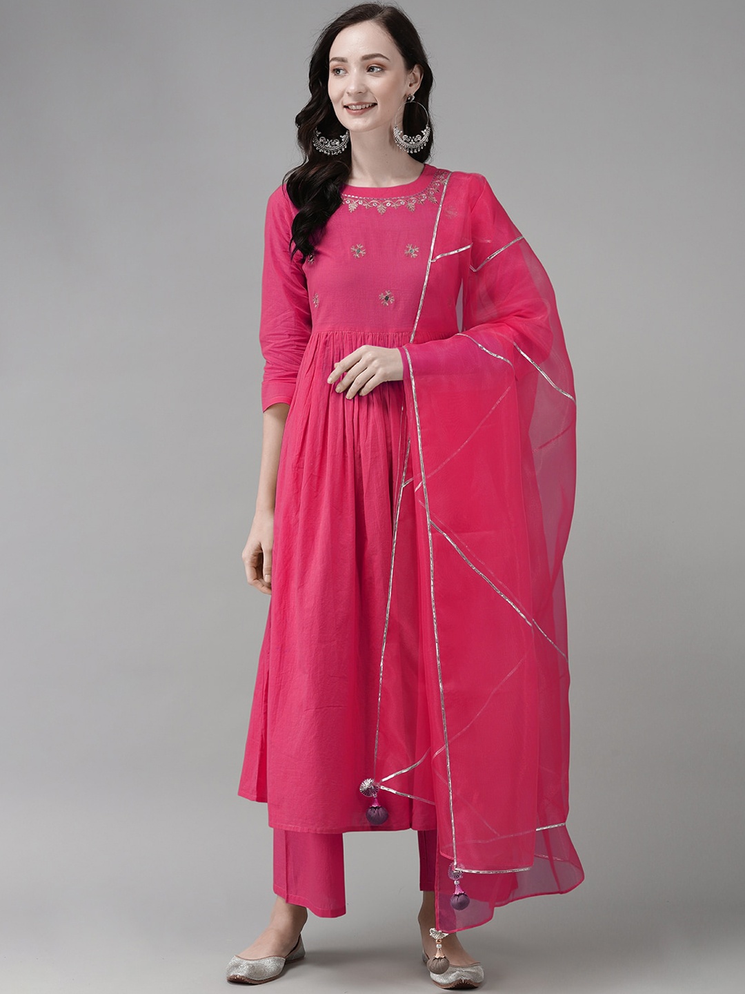 Indo Era Women Pink Ethnic Motifs Yoke Design Thread Work Kurta with Trousers & With Dupatta
Indo Era Women Pink Ethnic Motifs Yoke Design Thread Work Kurta with Trousers & With Dupatta