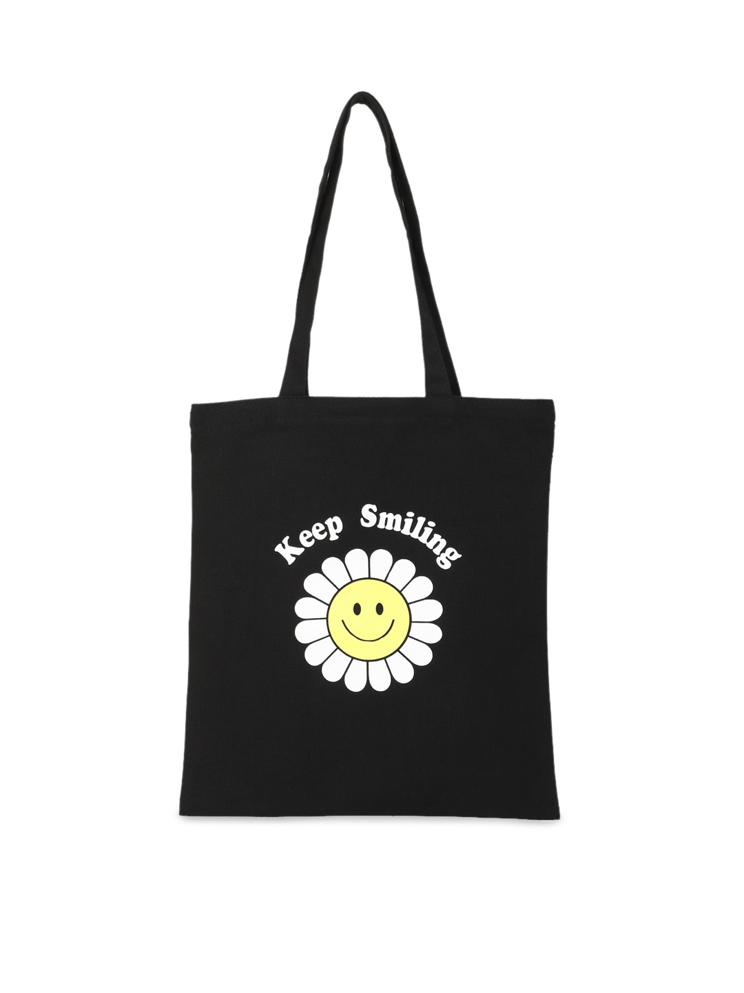 FOREVER 21 Black Floral Printed Shopper Tote Bag
