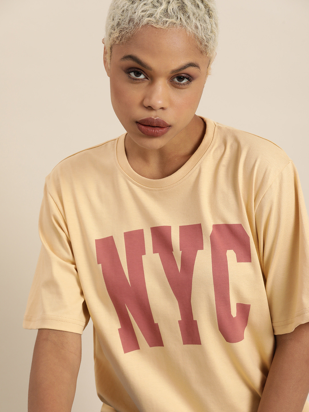 DILLINGER Women Cream-Coloured & Dusty Rose Pink Cotton Drop-Shoulder Sleeves Loose Tshirt
DILLINGER Women Cream-Coloured & Dusty Rose Pink Cotton Drop-Shoulder Sleeves Loose Tshirt