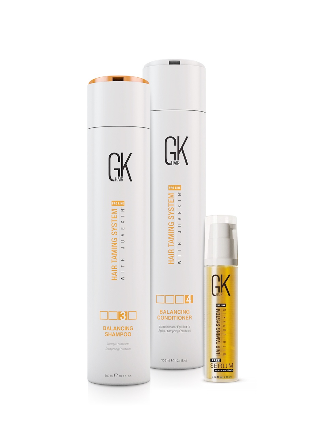 GK Hair Set of Hair Taming System Pro Line Shampoo & Conditioner with Argan Serum, White
GK Hair Set of Hair Taming System Pro Line Shampoo & Conditioner with Argan Serum, White