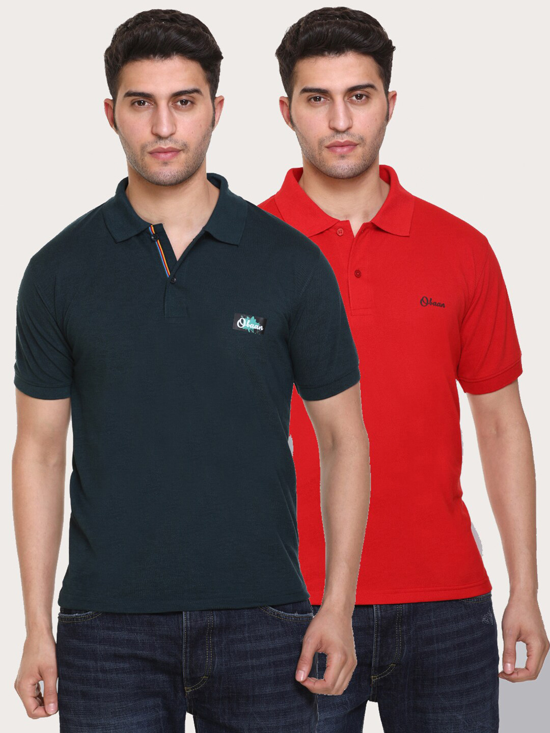 Obaan Men Green & Red Polo Collar T-shirt Set Of 2
Obaan Men Green & Red Polo Collar T-shirt Set Of 2