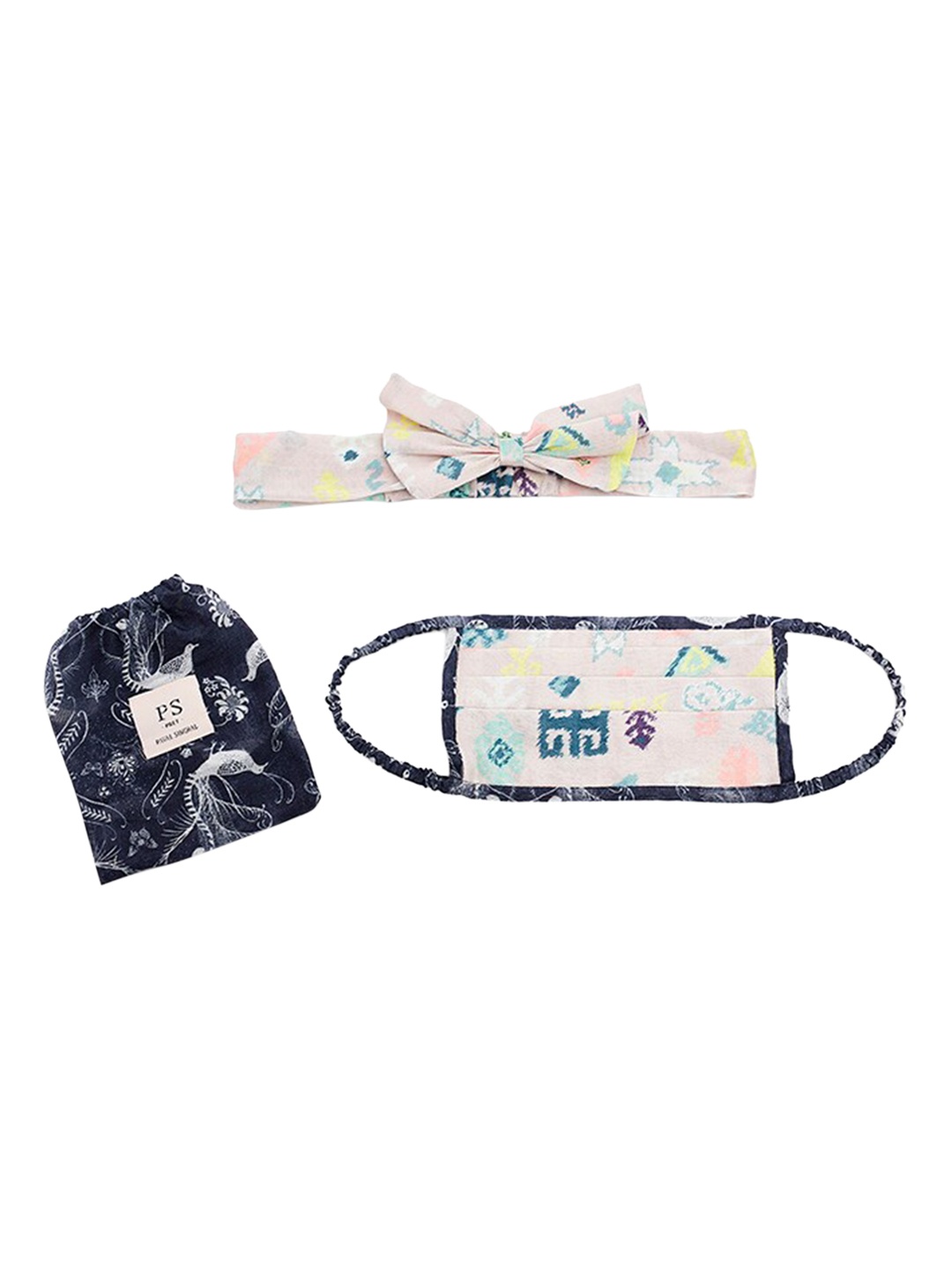 Payal Singhal Women Lavender & Navy Blue Reversible 3-Ply Mask With Pouch & Hairband Set
Payal Singhal Women Lavender & Navy Blue Reversible 3-Ply Mask With Pouch & Hairband Set