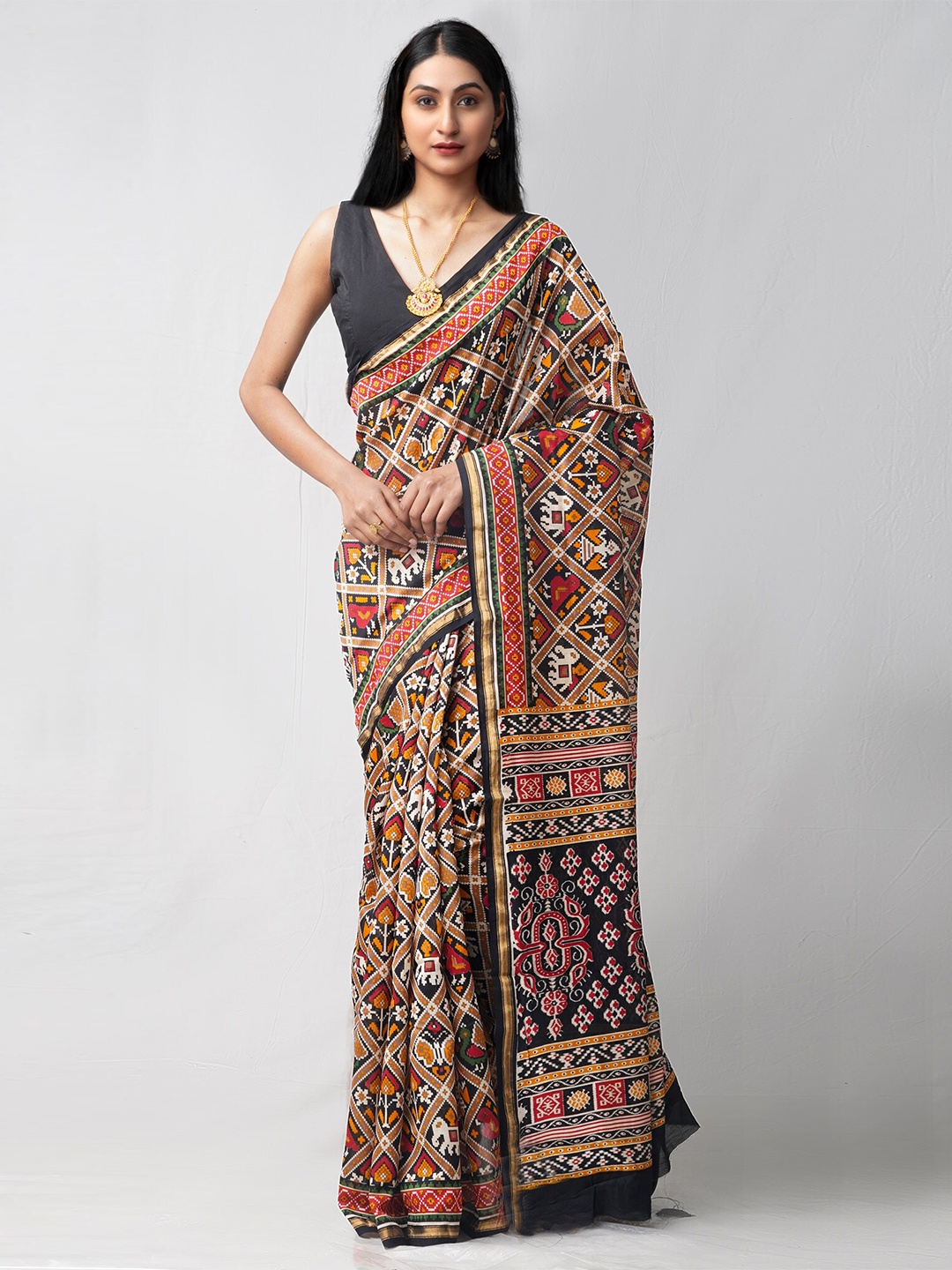Unnati Silks Multicoloured Ethnic Motifs Zari Silk Cotton Chanderi Saree, Multi
Unnati Silks Multicoloured Ethnic Motifs Zari Silk Cotton Chanderi Saree, Multi