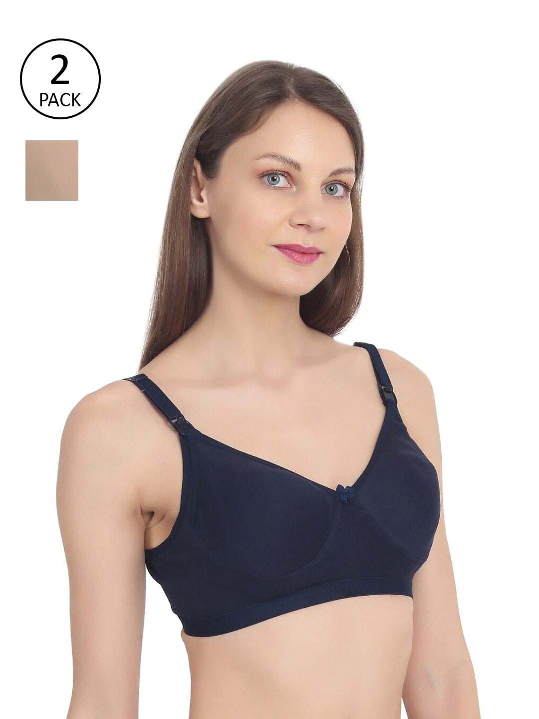 MYLO ESSENTIALS Pack Of 2 Beige & Navy Blue Solid Maternity Bras - Wireless Non-Padded
MYLO ESSENTIALS Pack Of 2 Beige & Navy Blue Solid Maternity Bras - Wireless Non-Padded