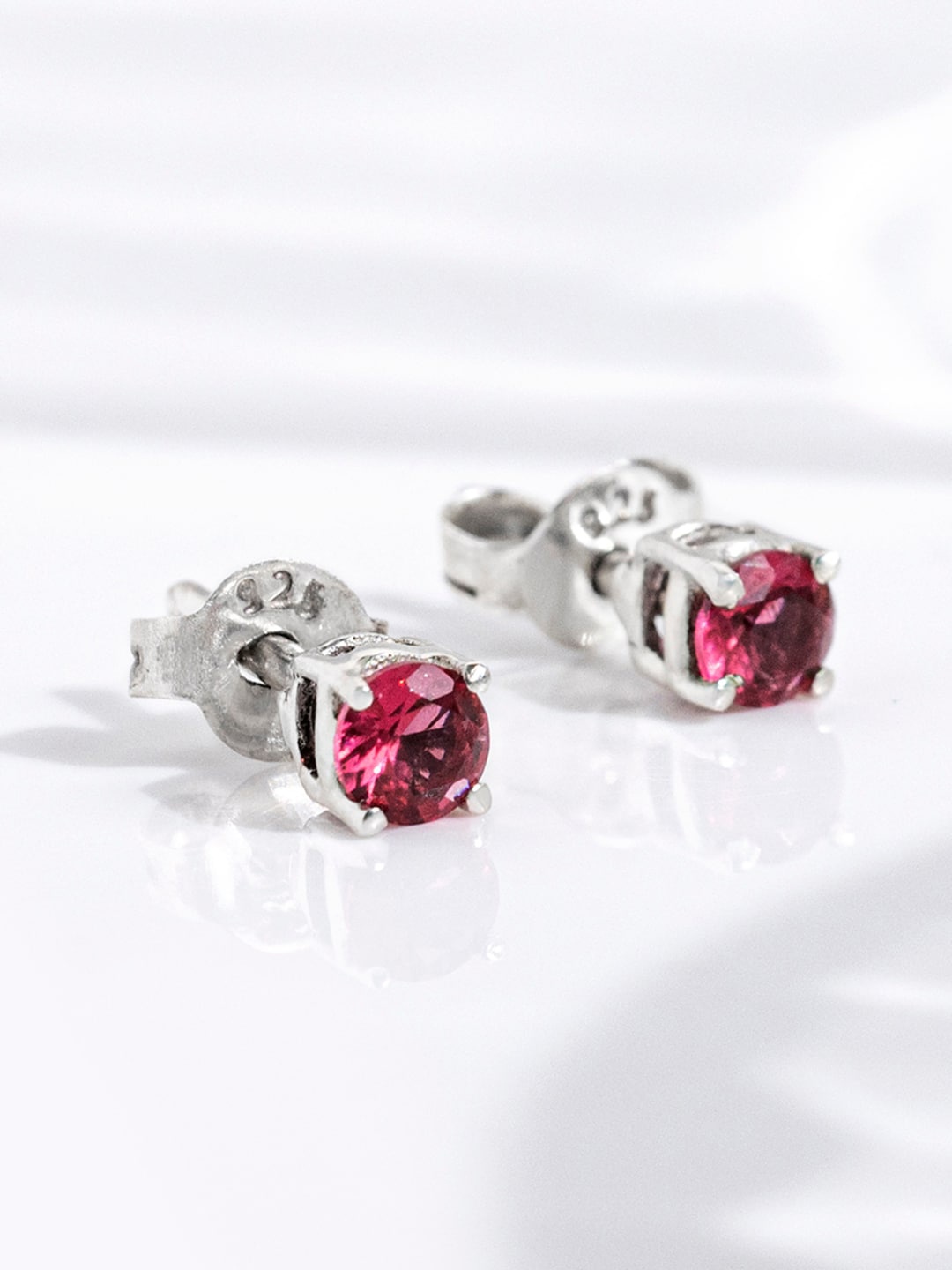 March by FableStreet 925 Sterling Silver Rhodium-Plated Pink Zircon Studs Earrings
March by FableStreet 925 Sterling Silver Rhodium-Plated Pink Zircon Studs Earrings
